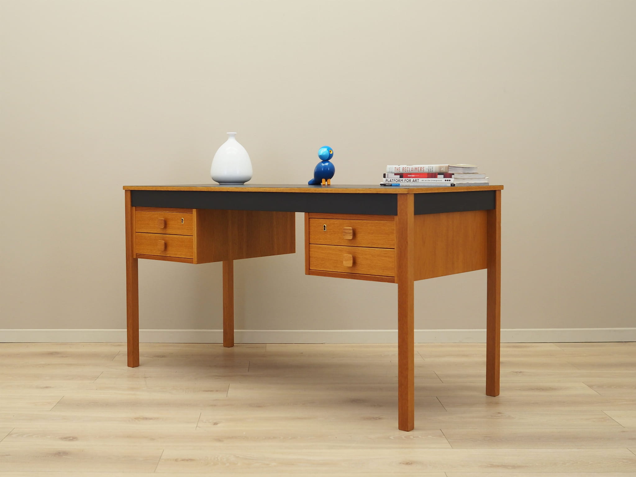 Vintage Desk Ash Wood Brown 1970s