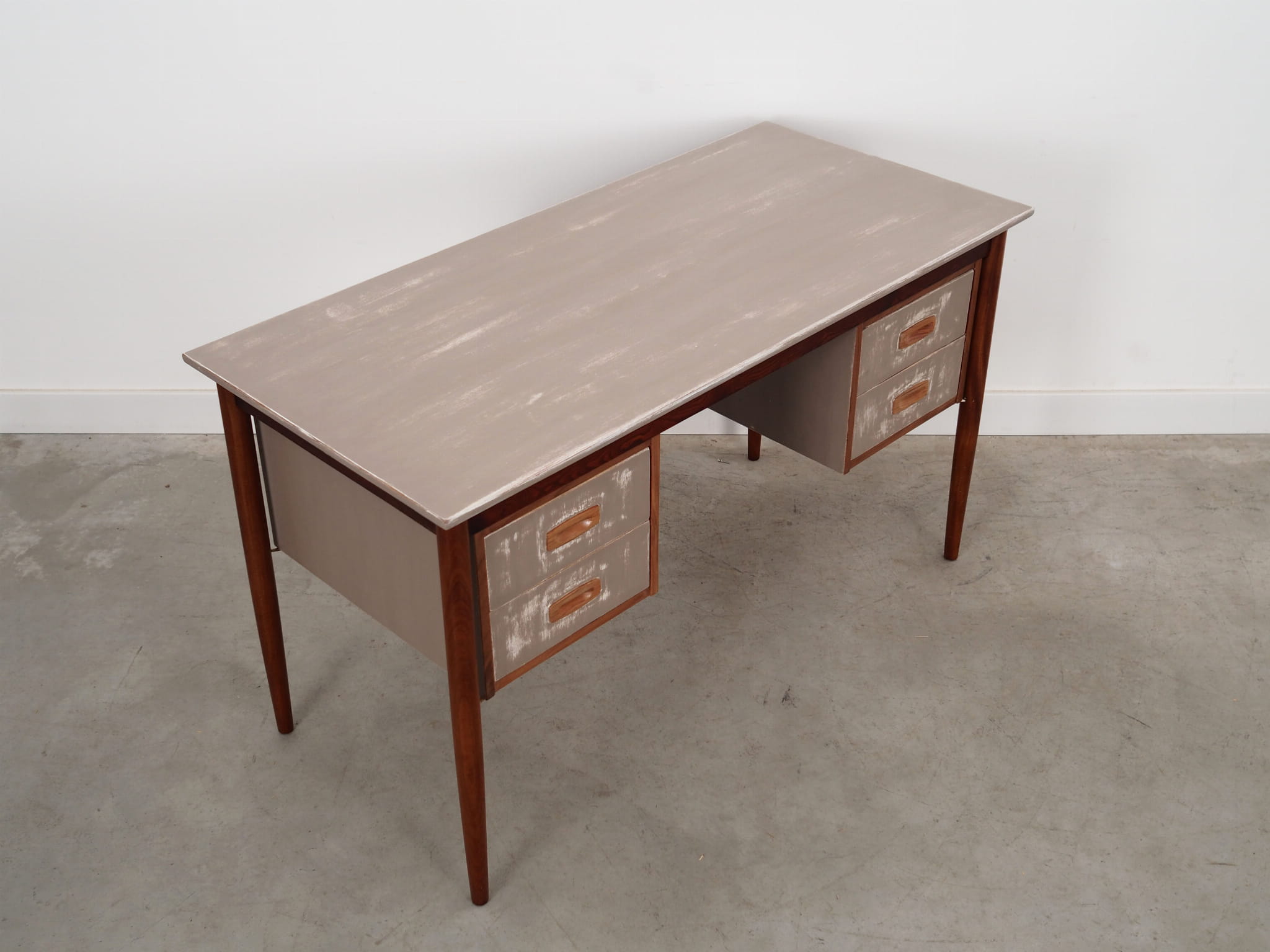 Vintage Desk Teak Wood Brown 1960s