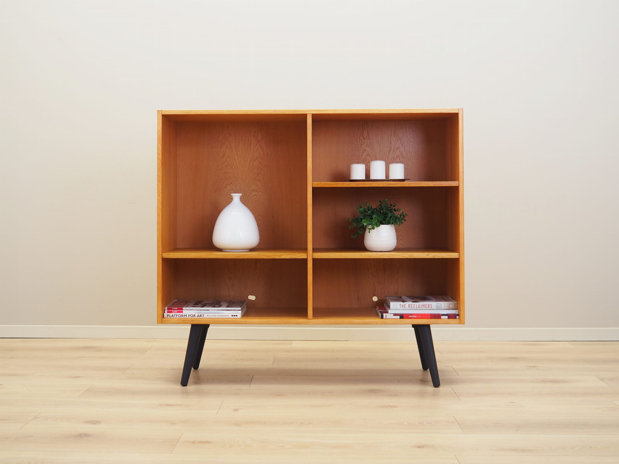 Libreria legno beige anni '70 