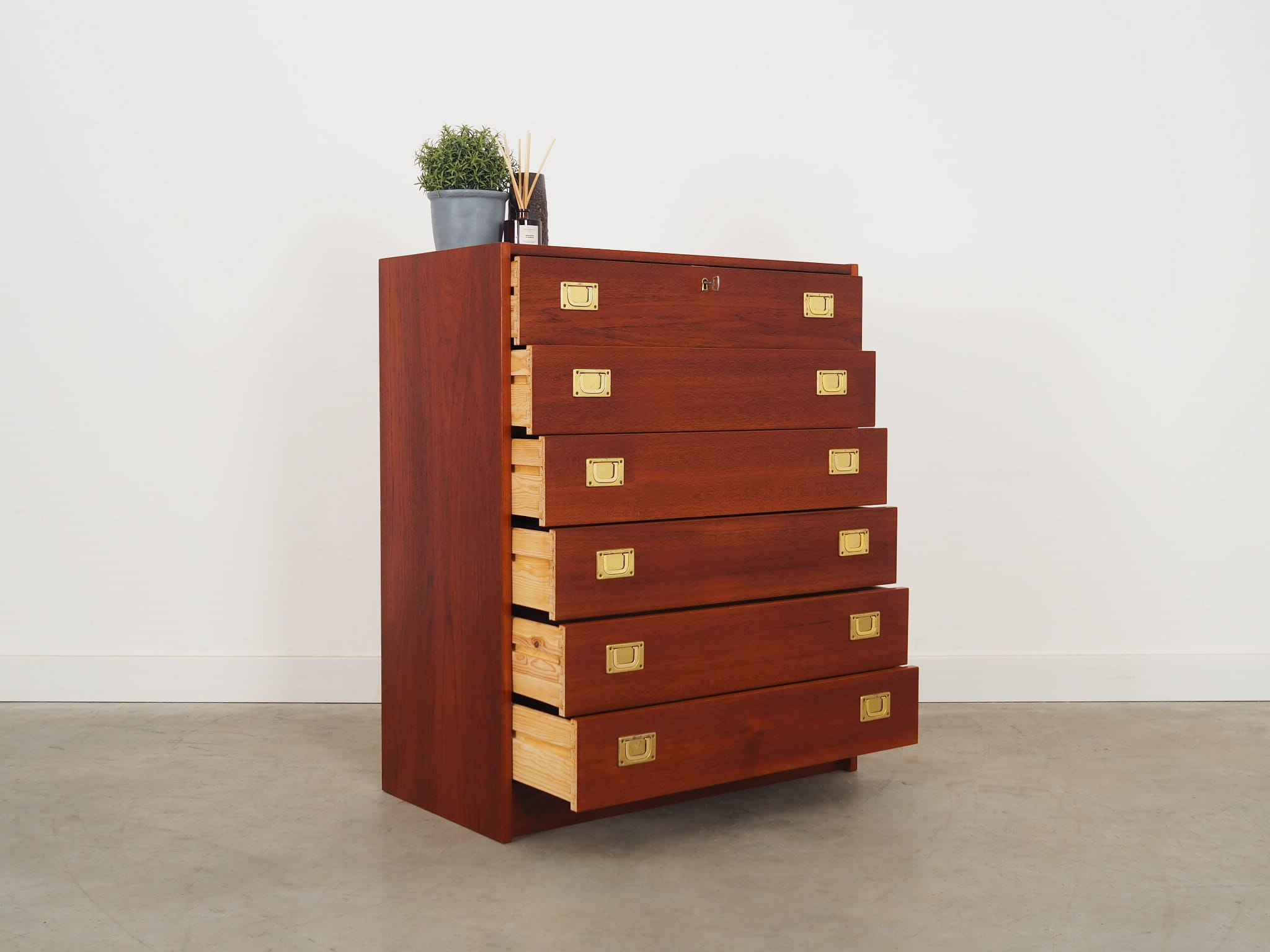 Vintage Chest of Drawers Teak Wood Brown 1960s