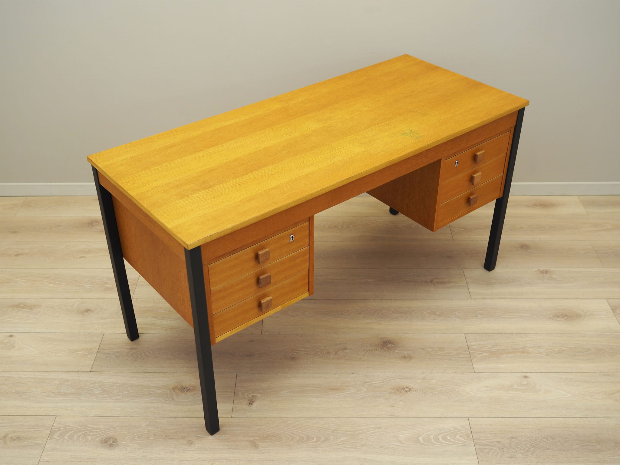 Vintage Desk Ash Wood Brown 1970s