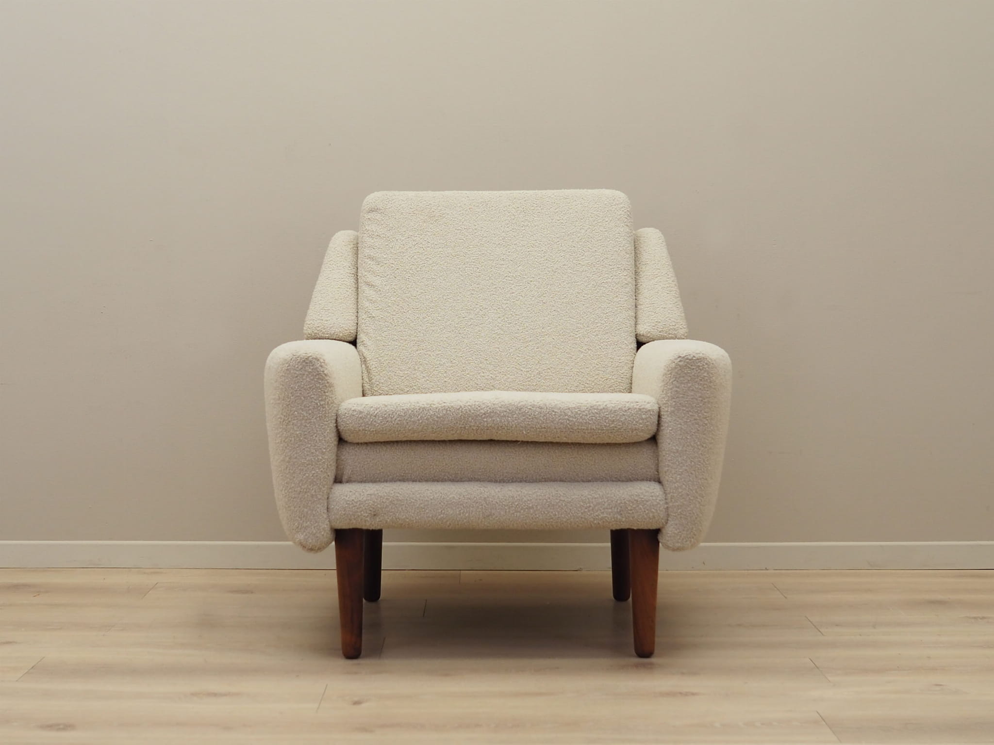Armchair Textile Wood Cream 1970s