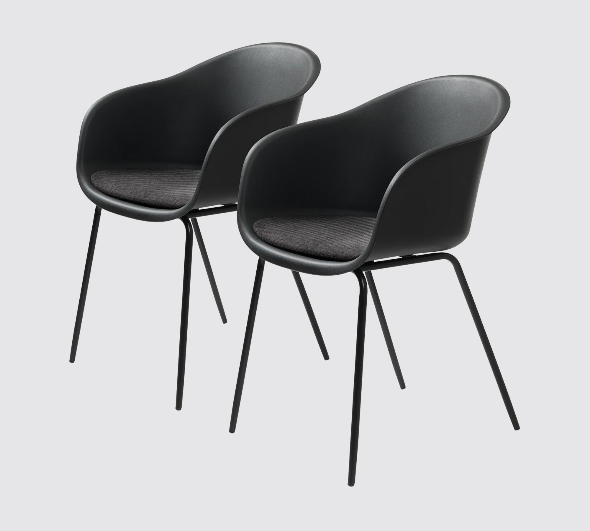 2x Armlehnstuhl Schwarz