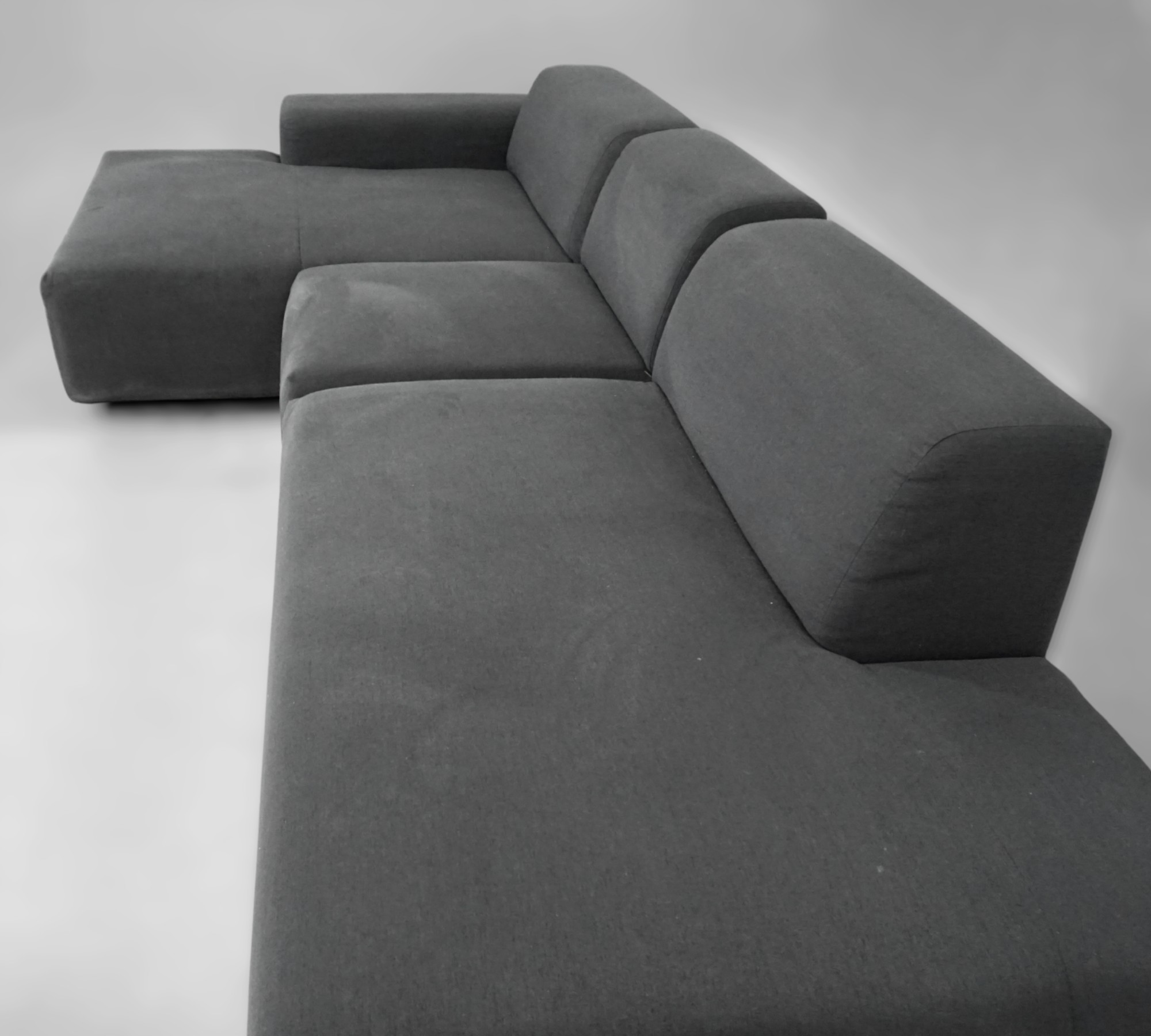 Pyllow Corner Sofa with 2 Chaise Lounges Fine Fabric Black