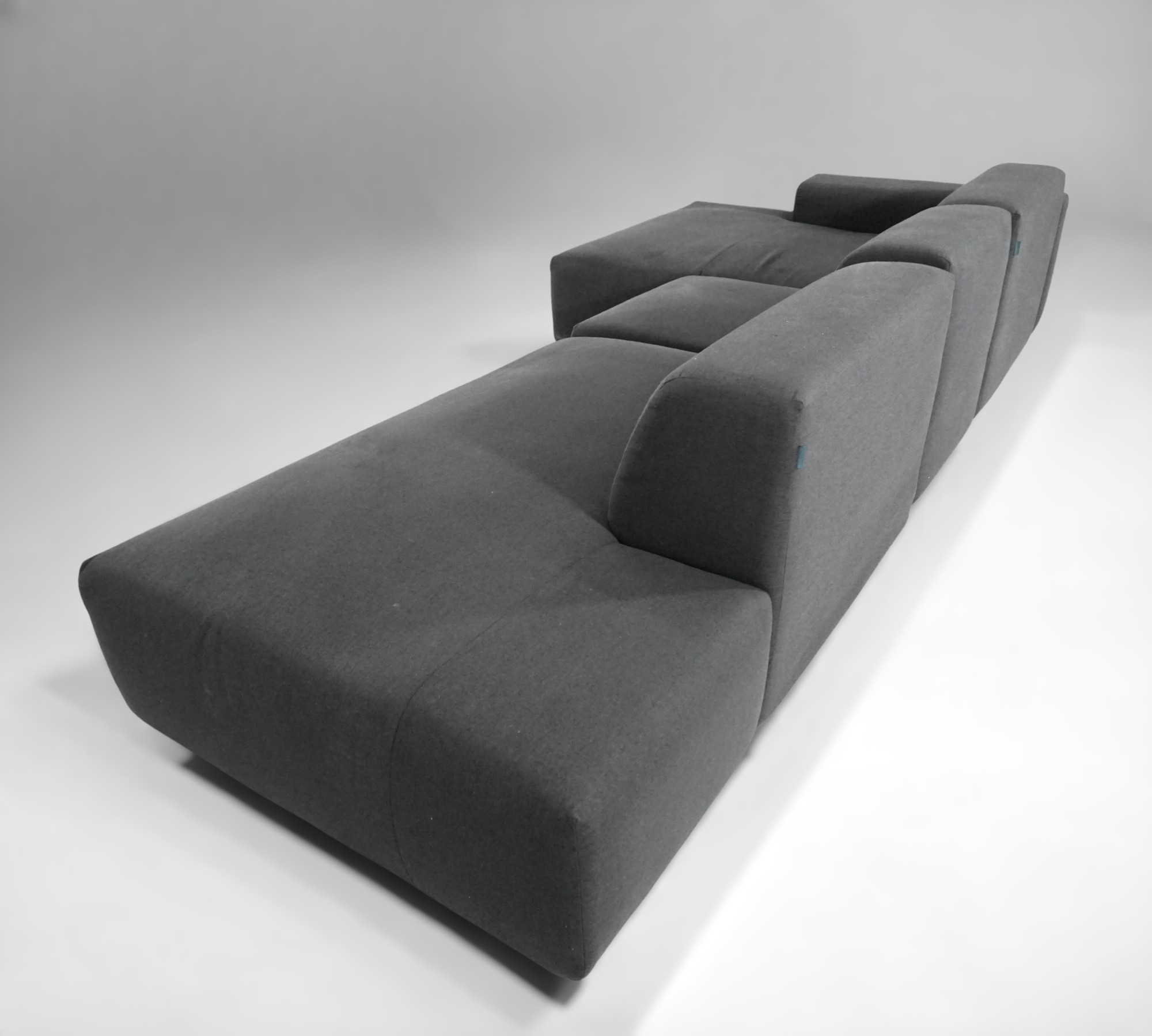 Pyllow Corner Sofa with 2 Chaise Lounges Fine Fabric Black