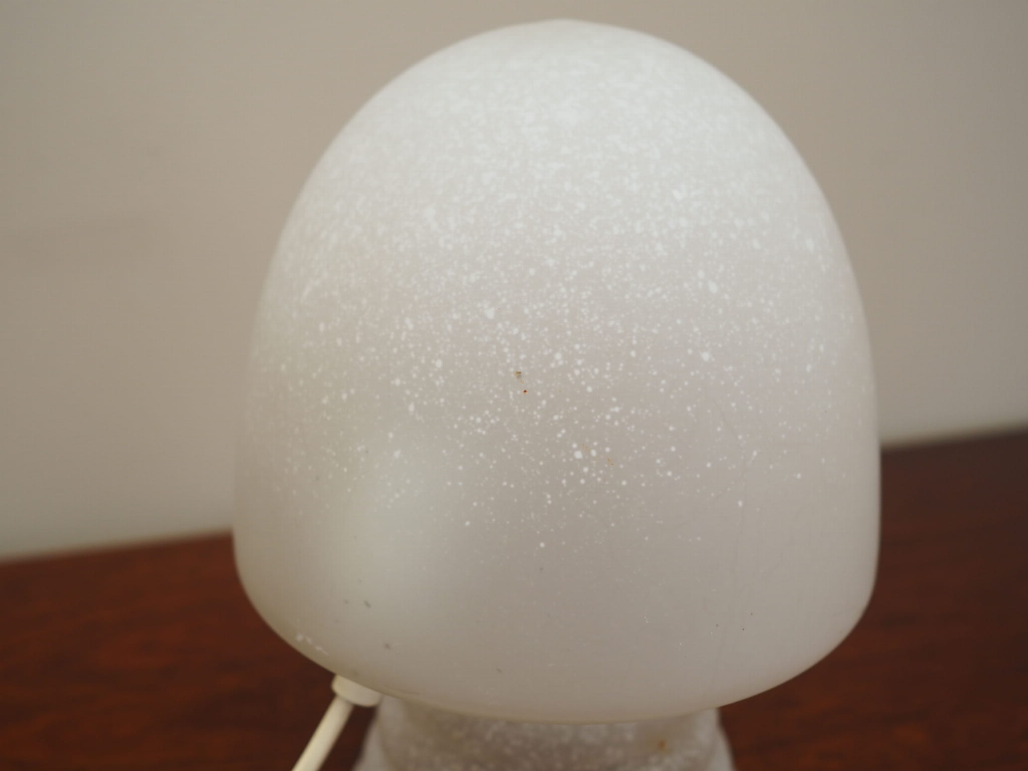 Vintage Table Lamp Glass Metal White 1970s