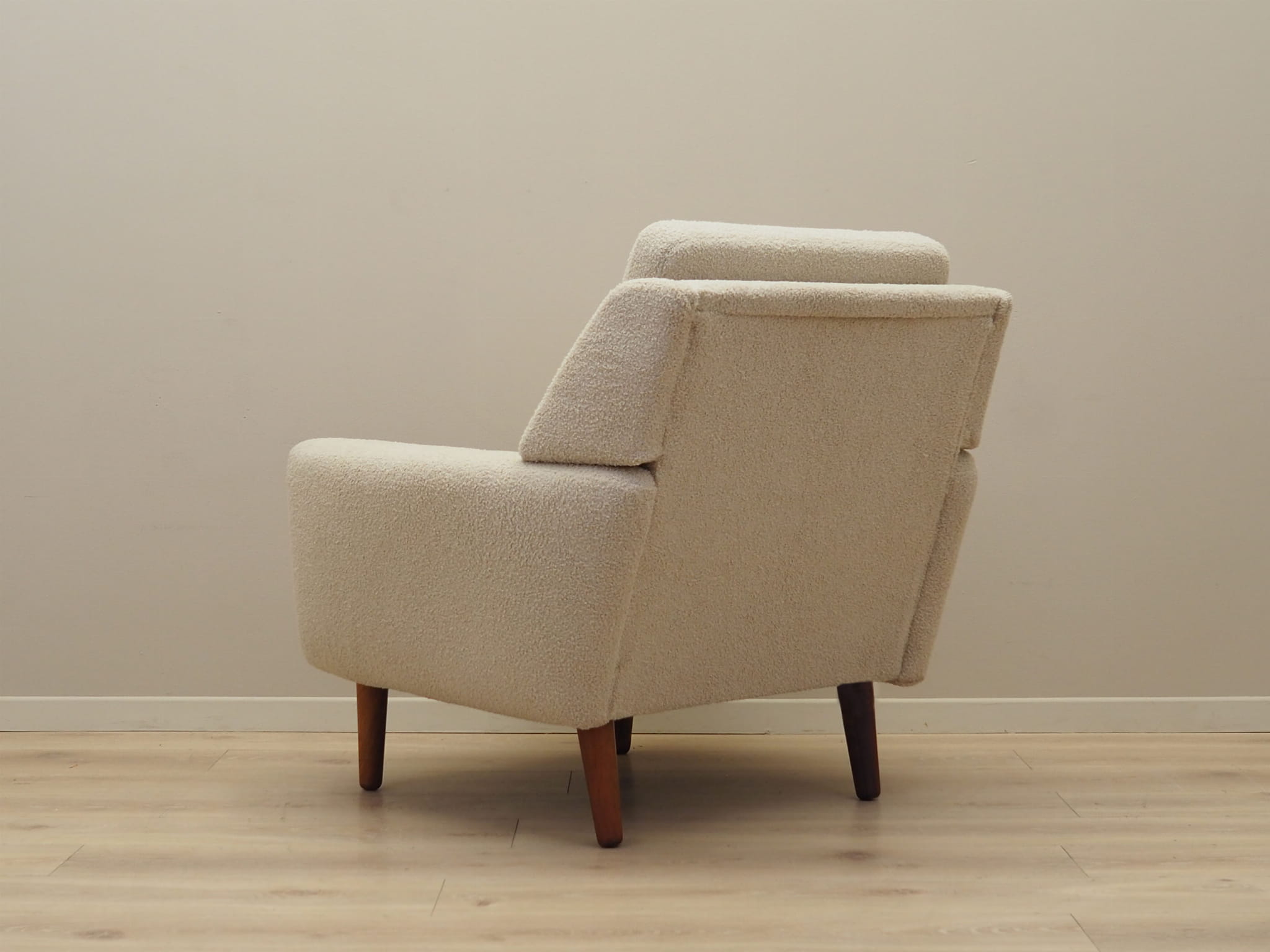 Armchair Textile Wood Cream 1970s