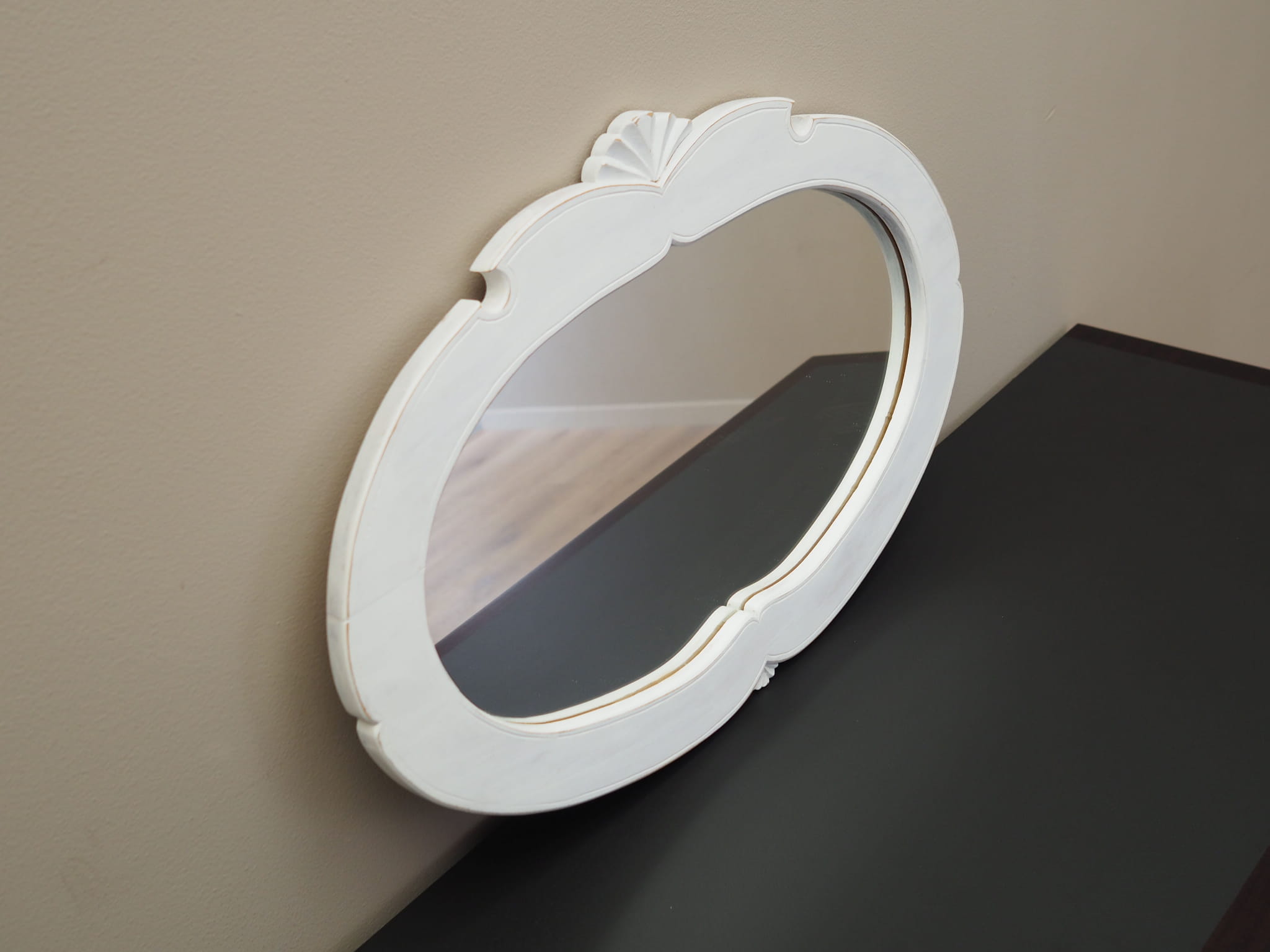 Vintage Mirror Pine White 1960s