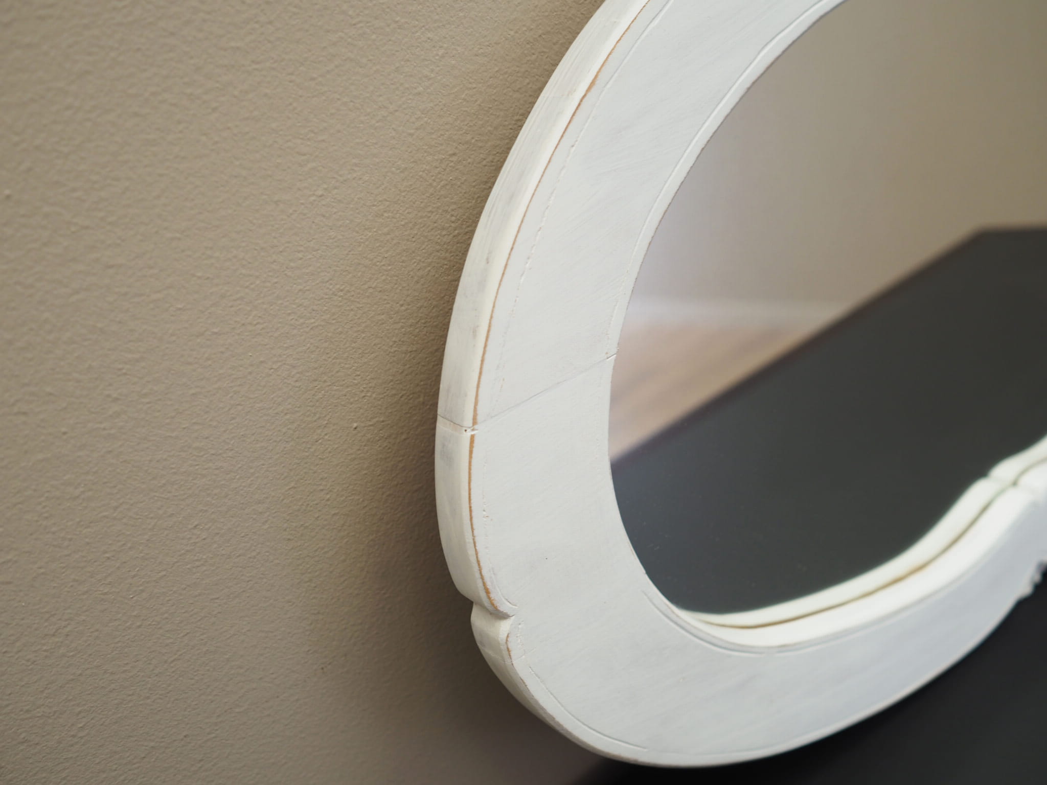 Vintage Mirror Pine White 1960s