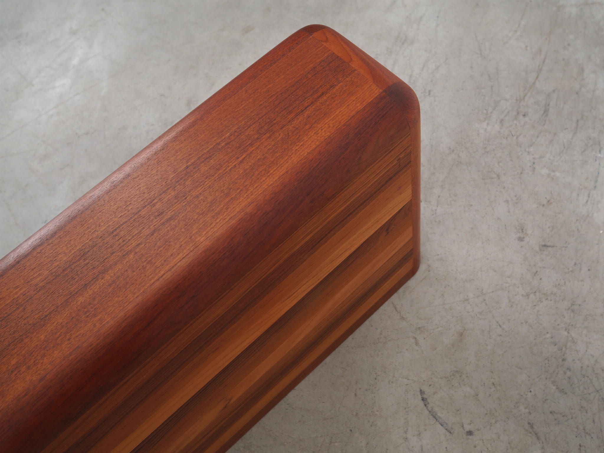 Vintage Newspaper Holder Teak Wood Brown 1970s