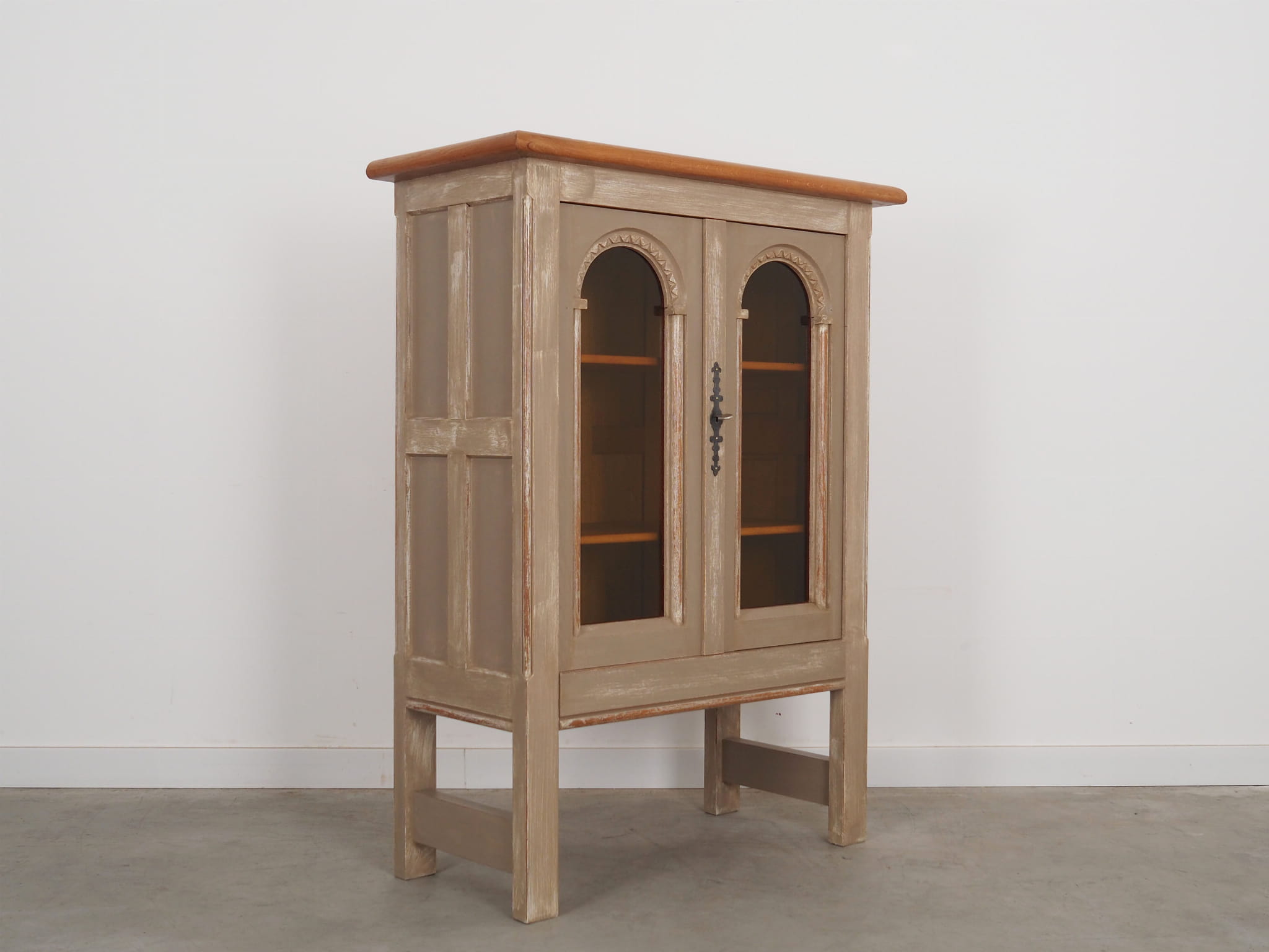 Vintage Display Cabinet Wood Grey 1960s 