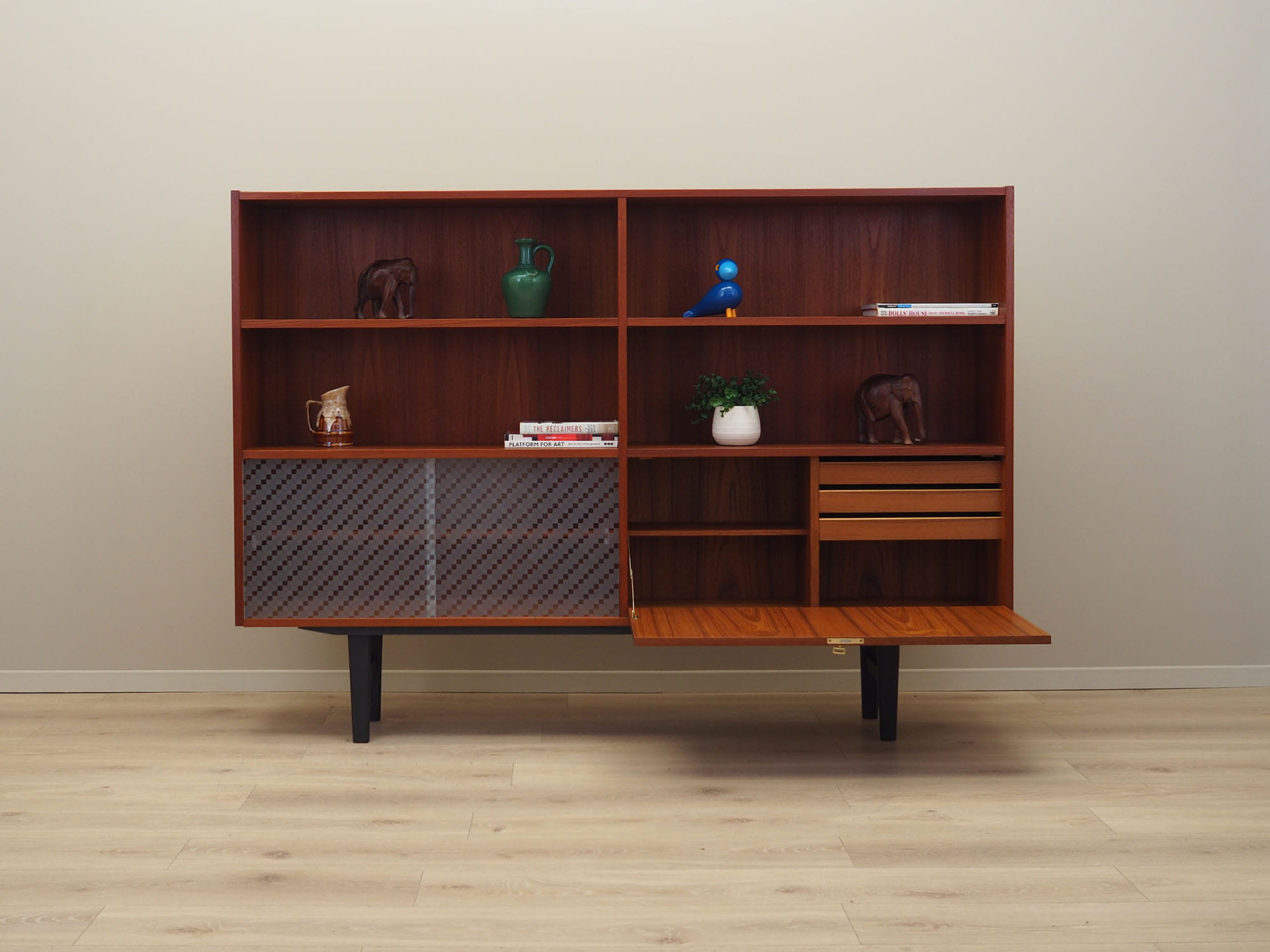 Vintage bookshelf teak brown 1970s