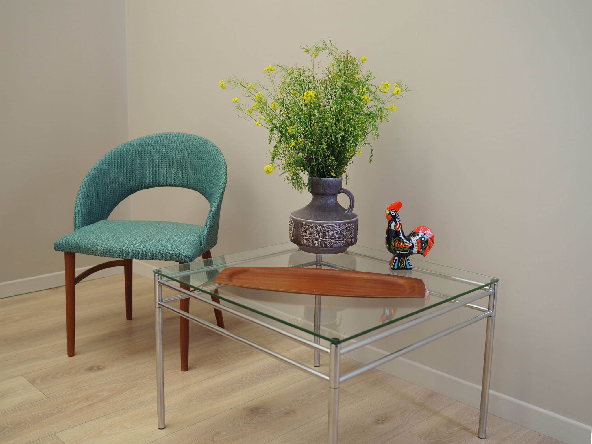 Vintage Tray Teak Wood Brown 1960s