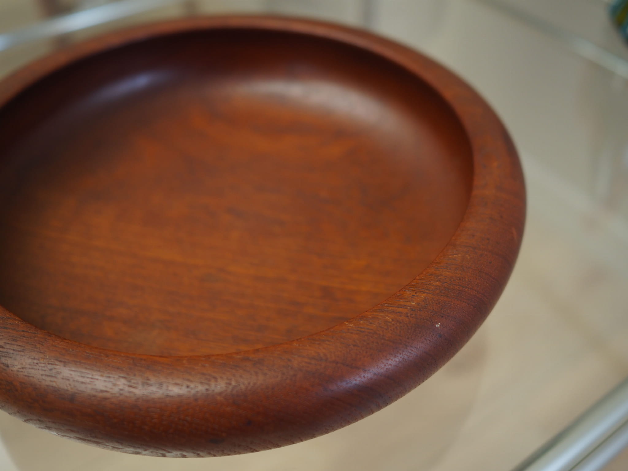 Vintage Plate Teak Brown 1960s