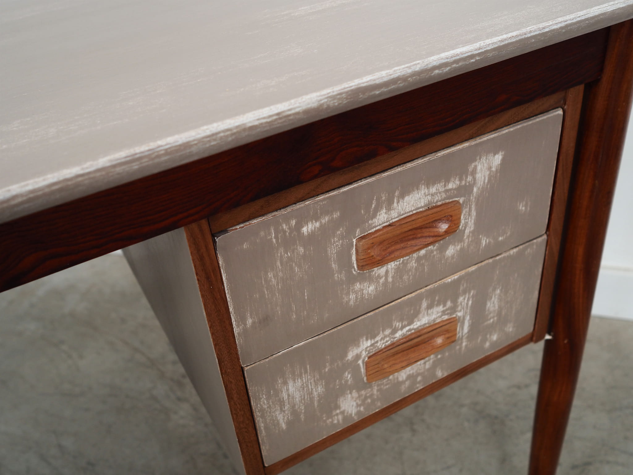 Vintage Desk Teak Wood Brown 1960s