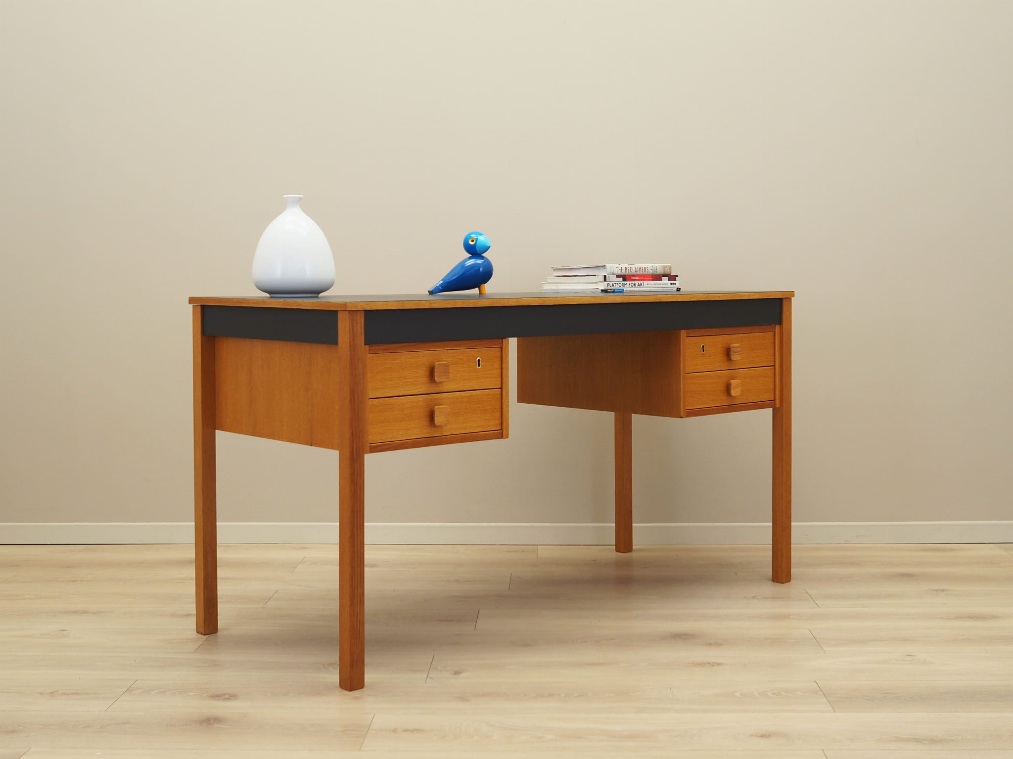Vintage Desk Ash Wood Brown 1970s