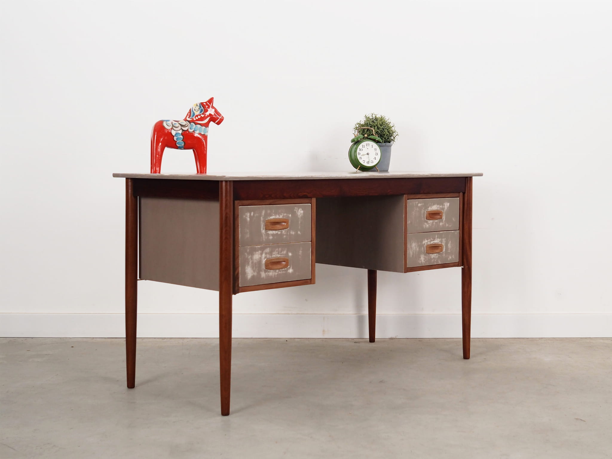 Vintage Desk Teak Wood Brown 1960s