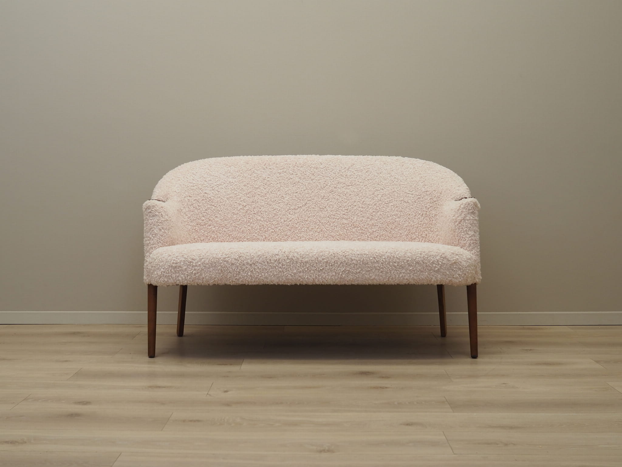 Vintage Sofa Fabric Wood Cream 1970s