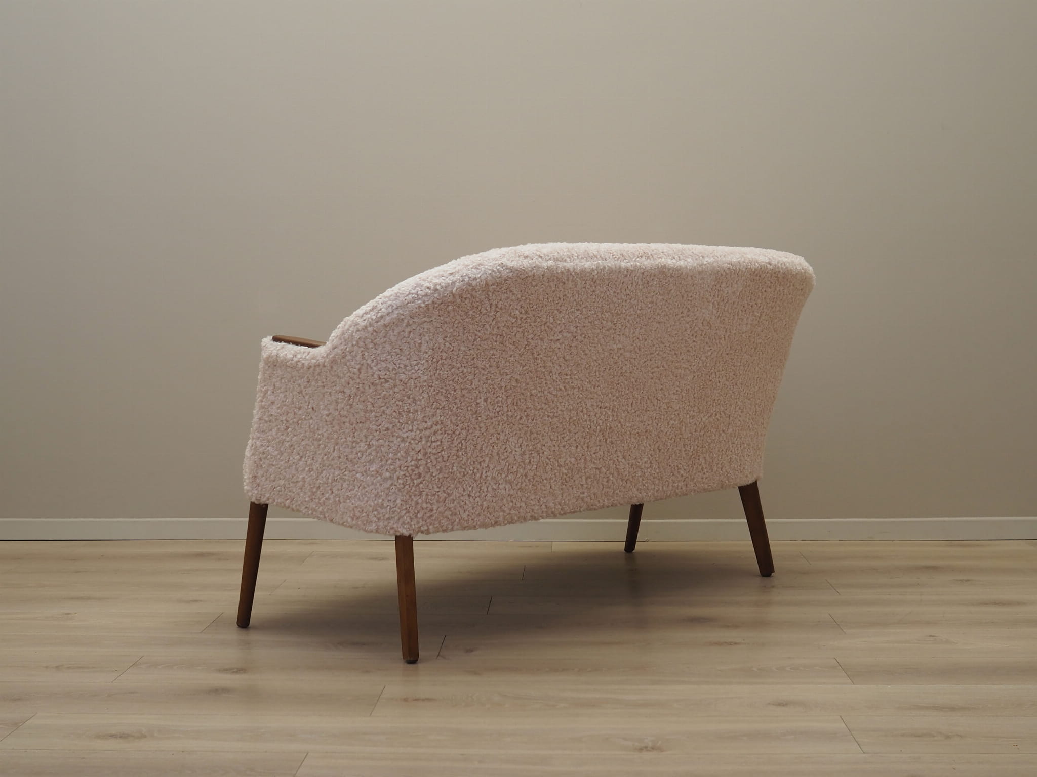 Vintage Sofa Fabric Wood Cream 1970s