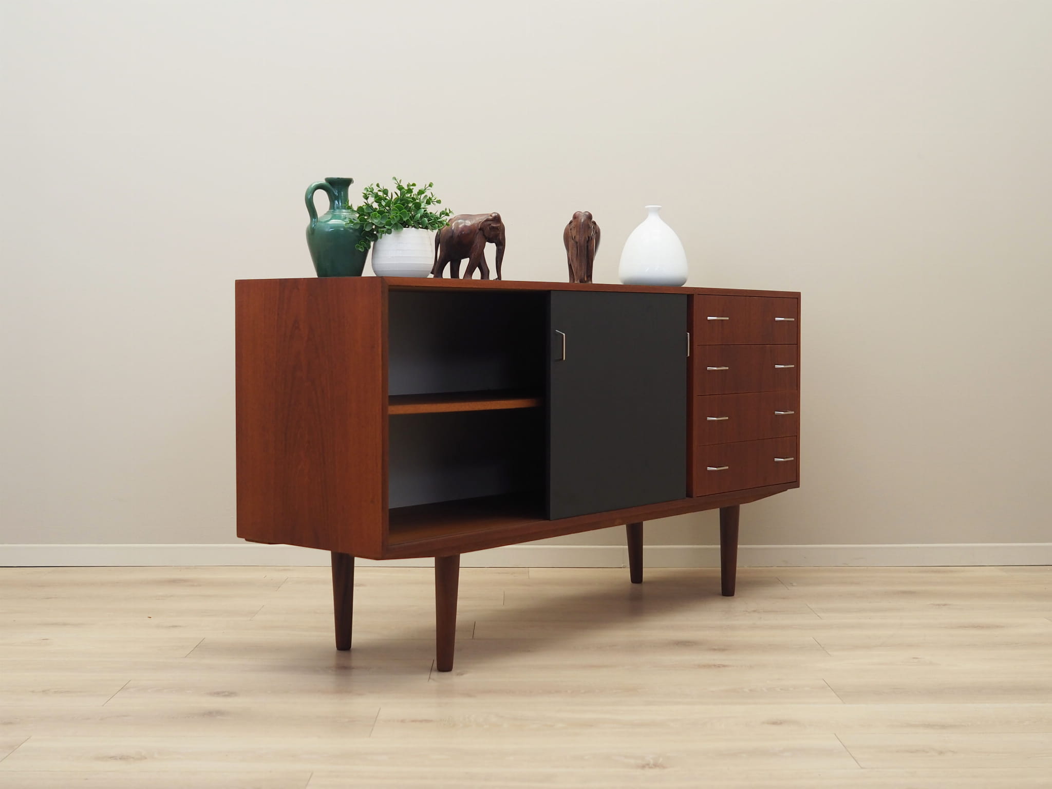 Vintage Cassettiera Teak Marrone Anni '60