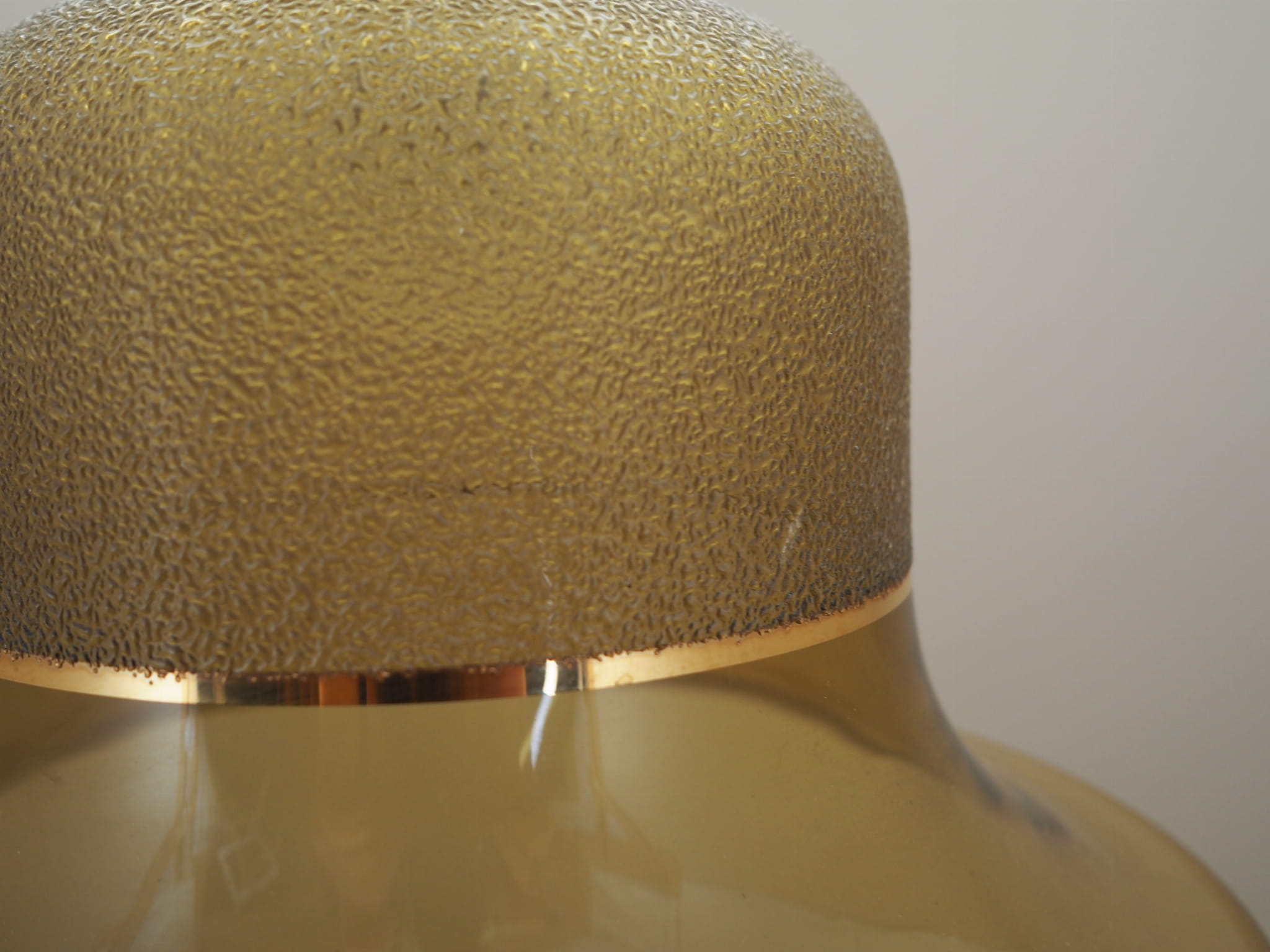 Pendant lamp glass metal gold 1960s