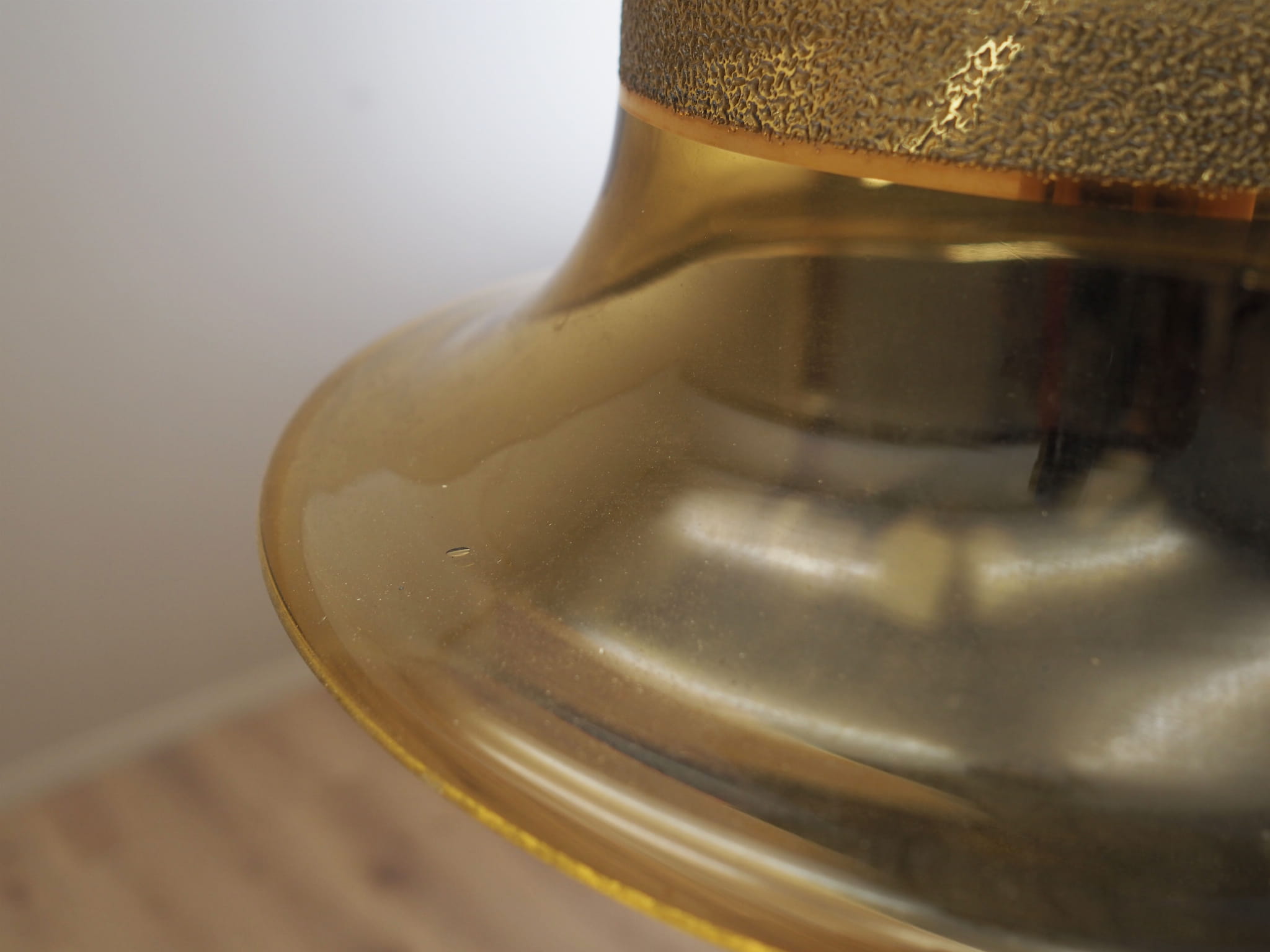 Pendant lamp glass metal gold 1960s