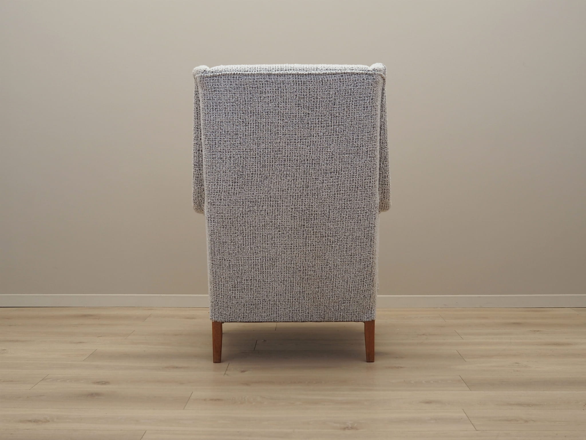 Vintage Armchair Wood Textile Grey 1960s