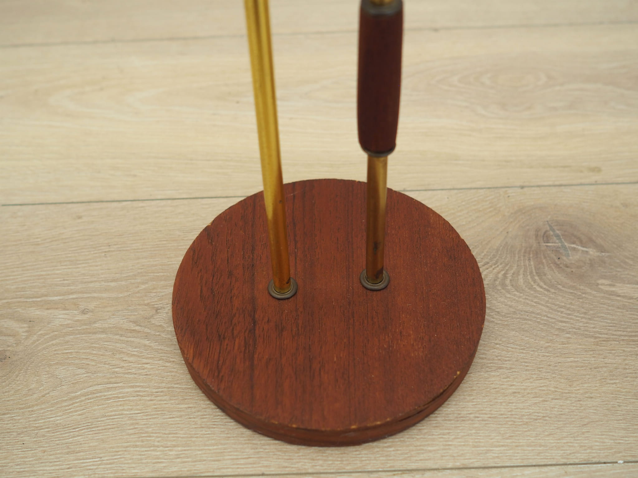 Vintage Ashtray Teak Wood Metal Brown 1970s