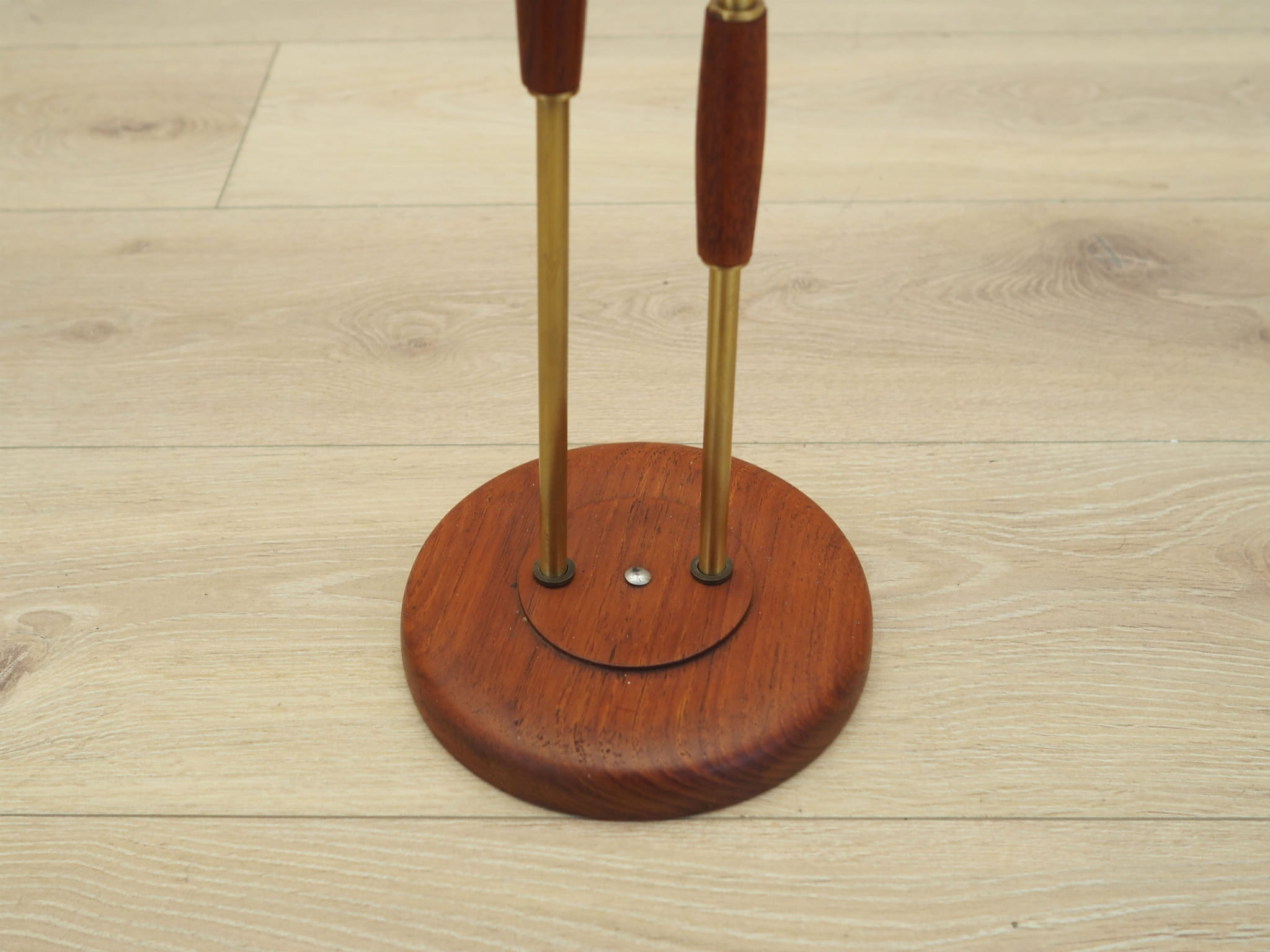 Vintage Ashtray Teak Wood Metal Brown 1970s