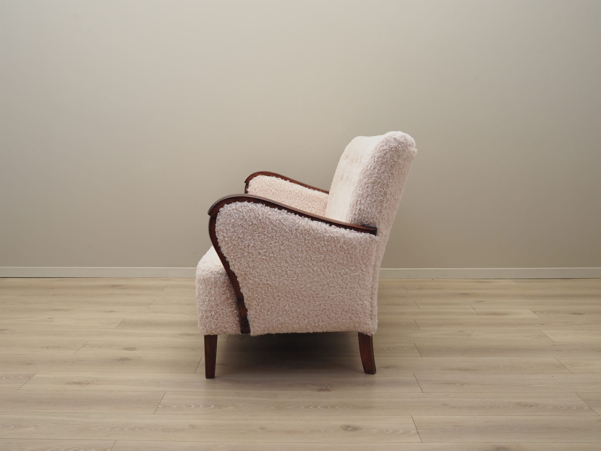 Vintage Sofa Beech wood Beige Fabric 1960s
