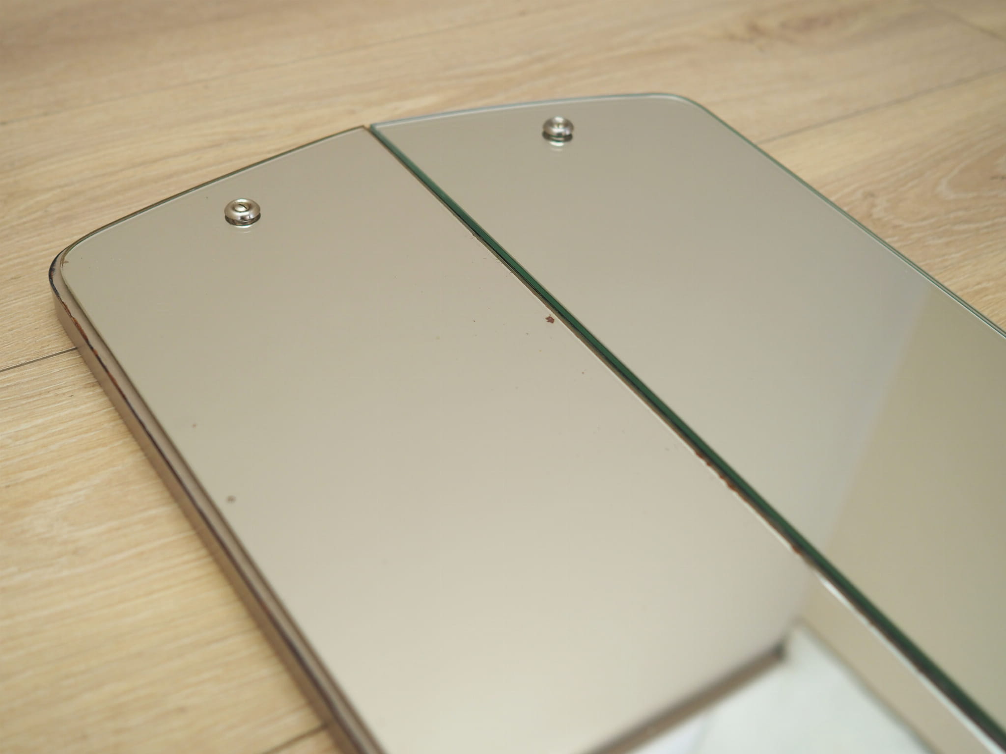2x Mirror Wood Grey 1960s