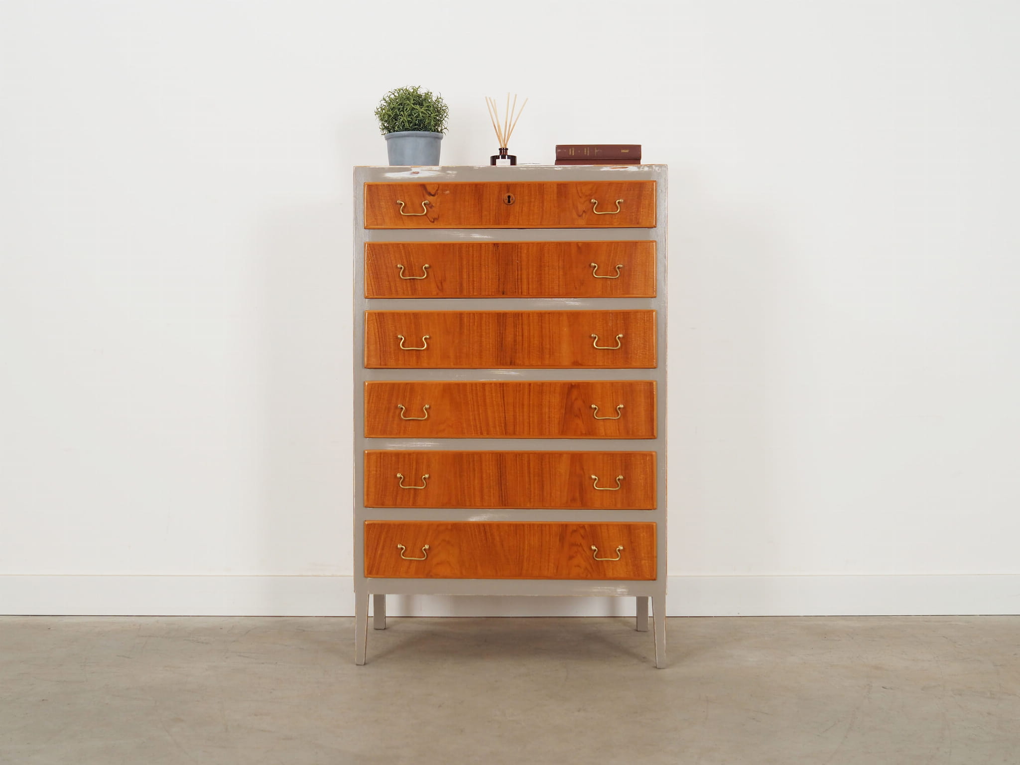 Vintage chest of drawers walnut brown 1960s