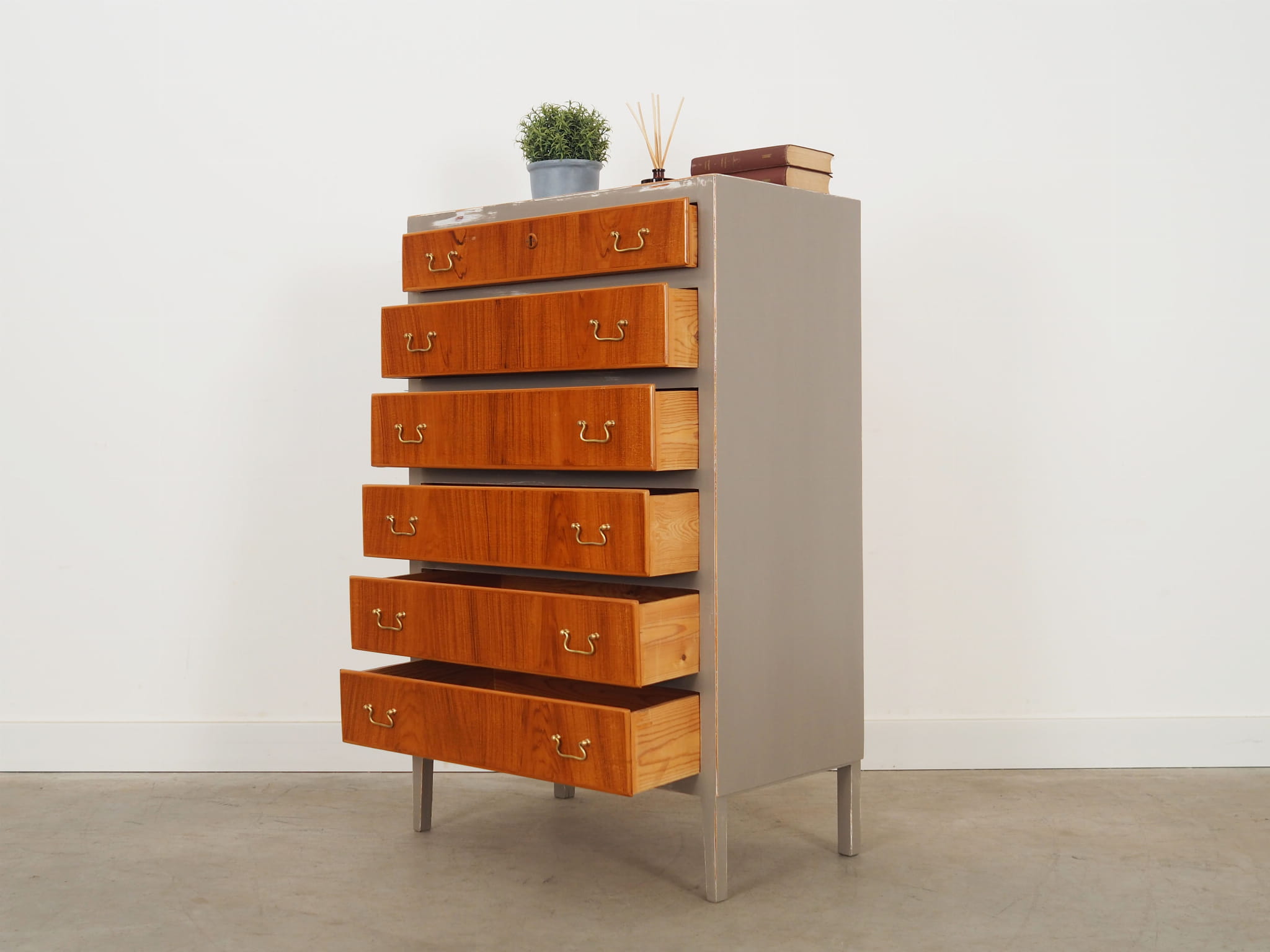 Vintage chest of drawers walnut brown 1960s