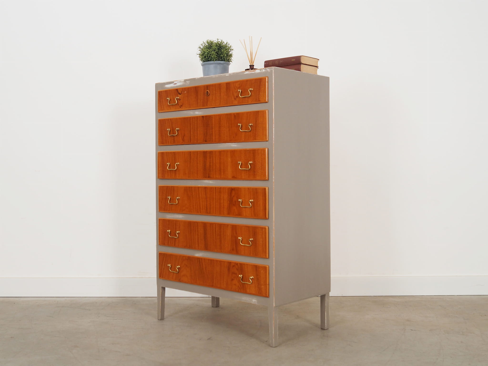Vintage chest of drawers walnut brown 1960s