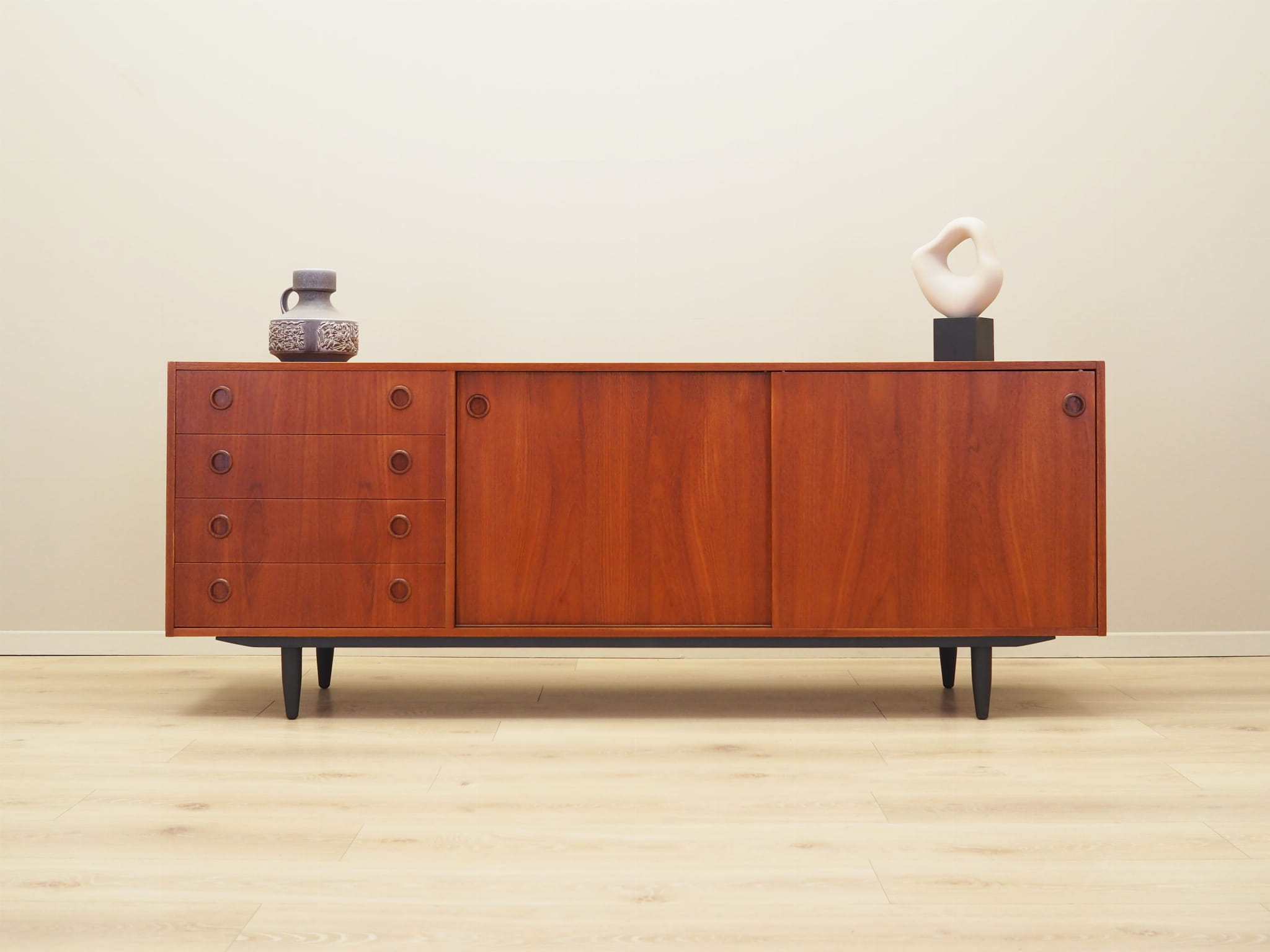 Vintage Sideboard legno di teak marrone anni '70