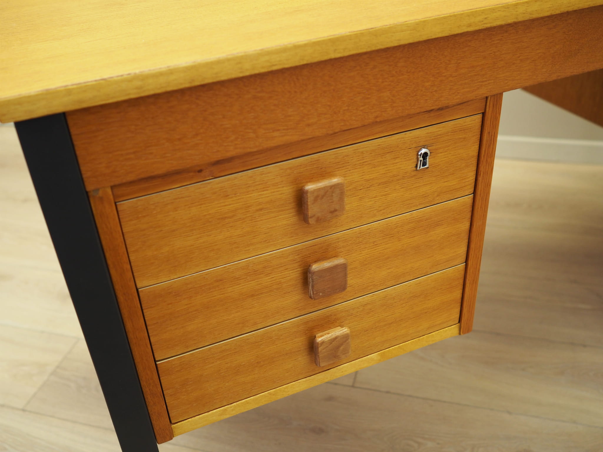 Vintage Desk Ash Wood Brown 1970s
