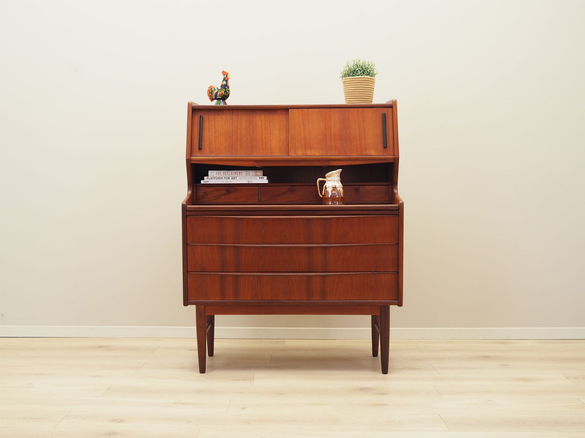 Secretaire in legno marrone anni '70
