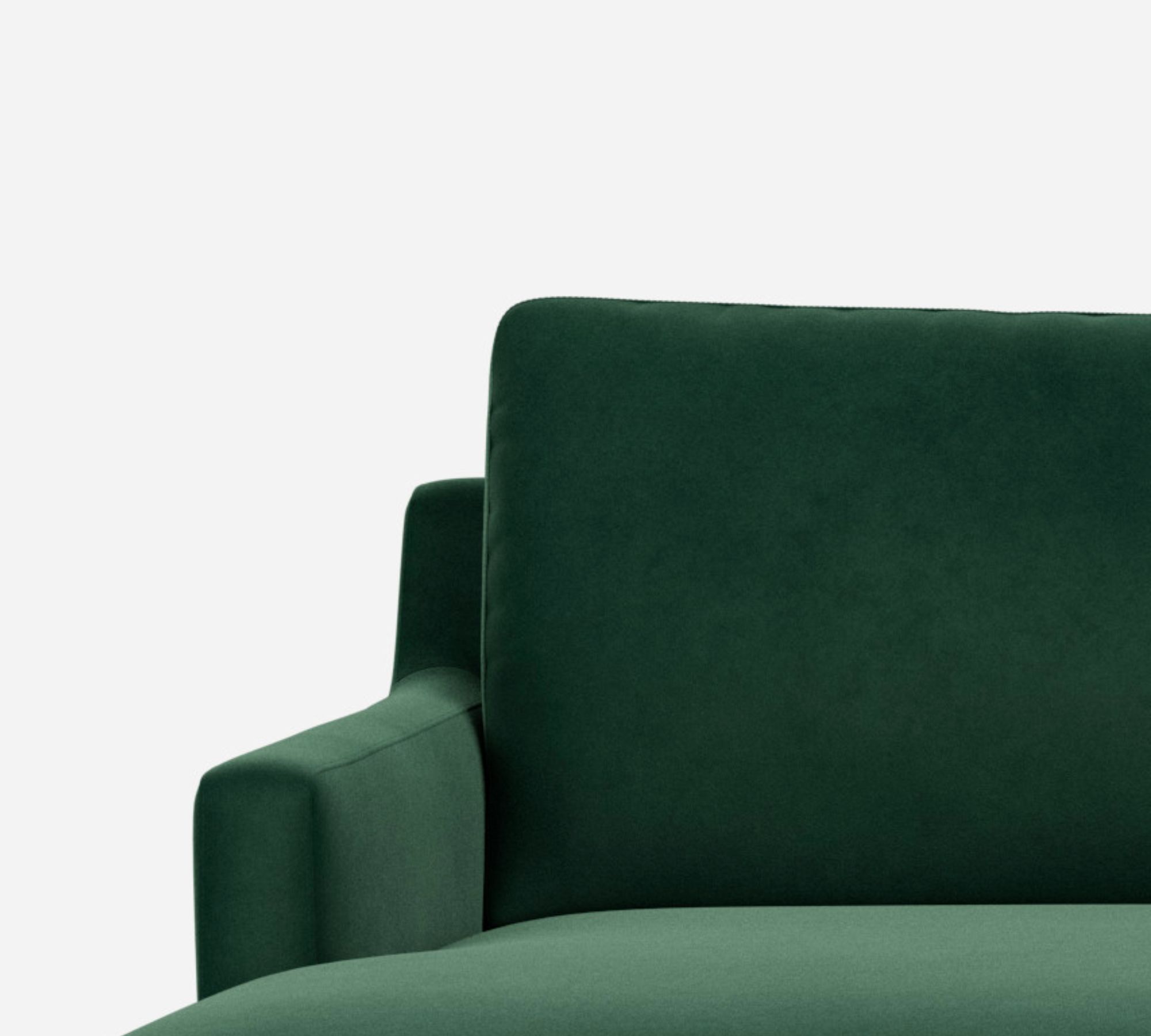 Astha 3-Sitzer Sofa Récamiere Links Velours Lux Dark Green