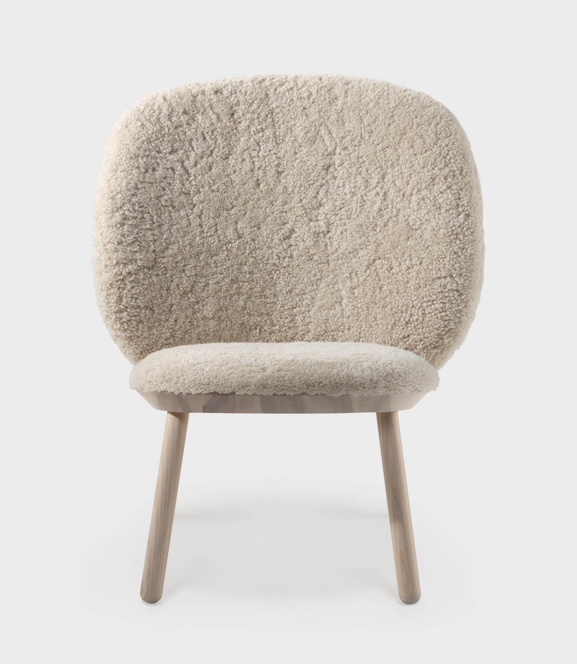 Naïve Poltrona lounge legno di frassino pelle di pecora naturale