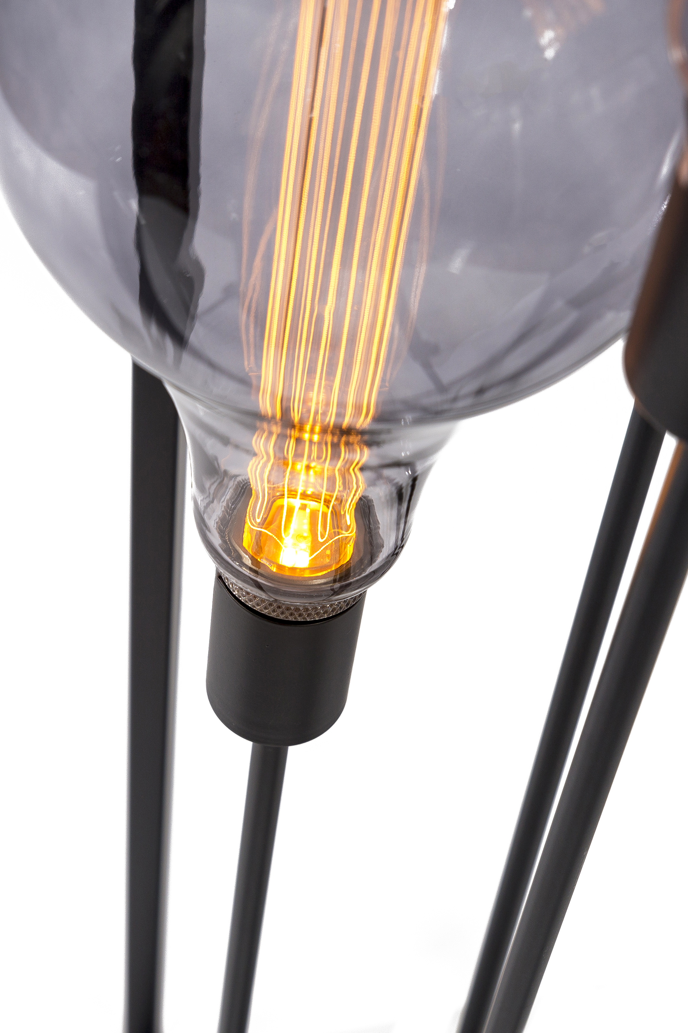Floor lamp 3-light steel black