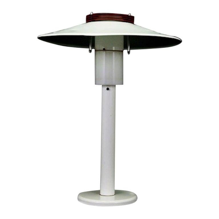 Vintage table lamp metal white 1960s
