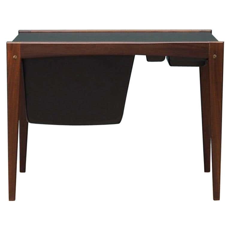 Vintage sewing table Teak brown 1960s