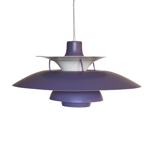 Vintage Pendant Lamp Metal Violet 1970s