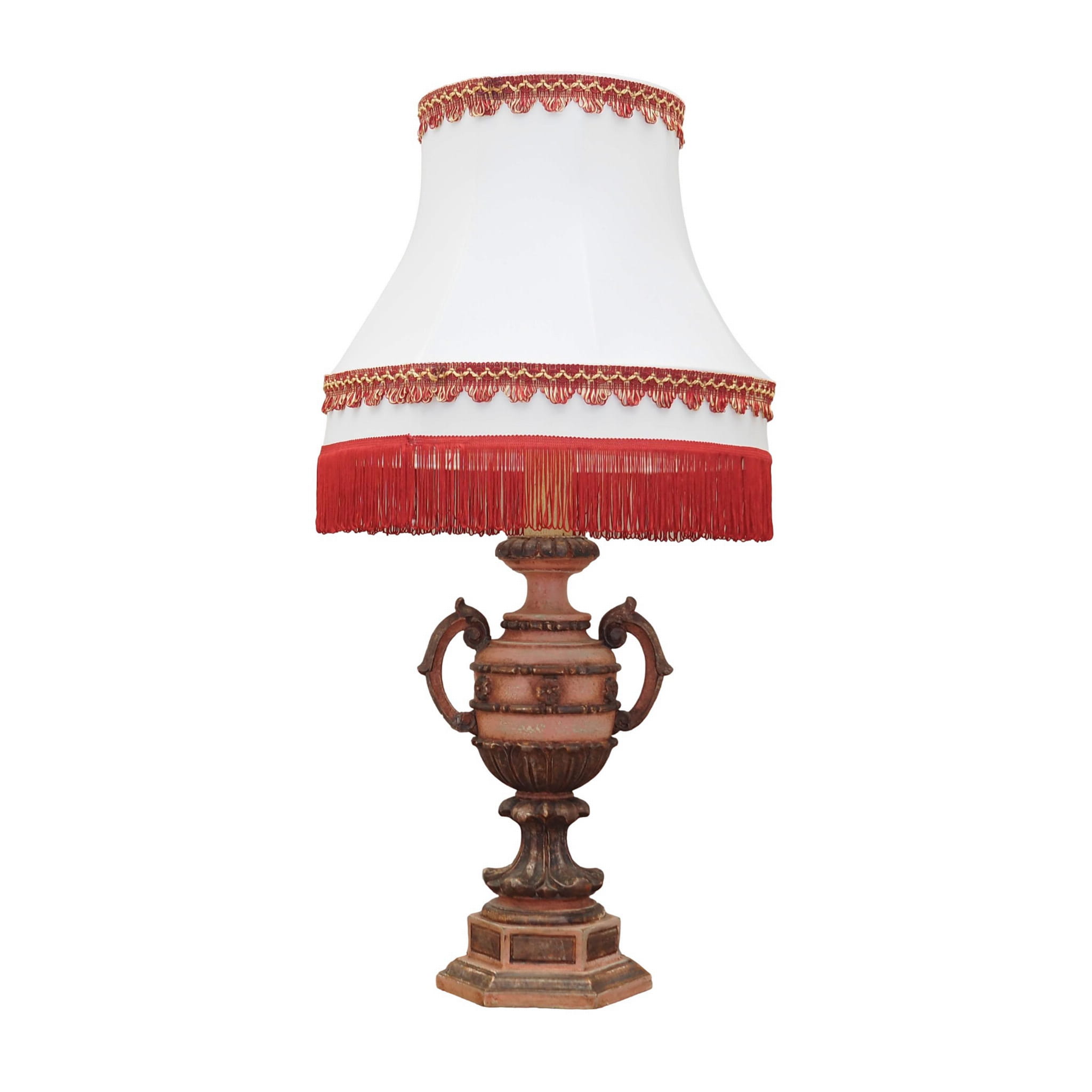 Vintage Table Lamp Ceramic Textile Multicolor 1970s