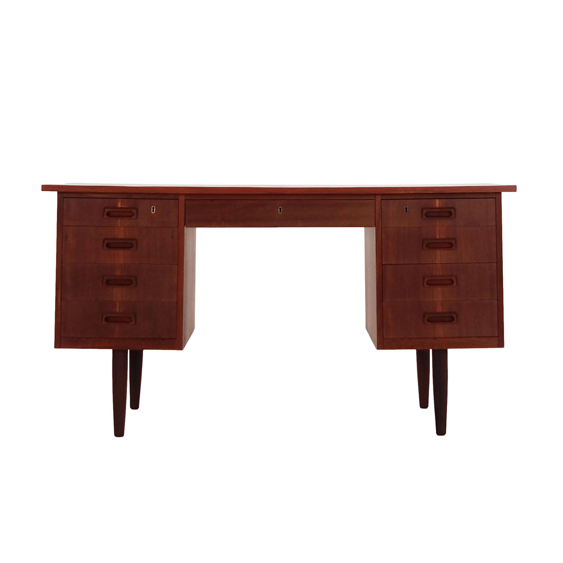Vintage Desk Teak Wood Brown 1970s
