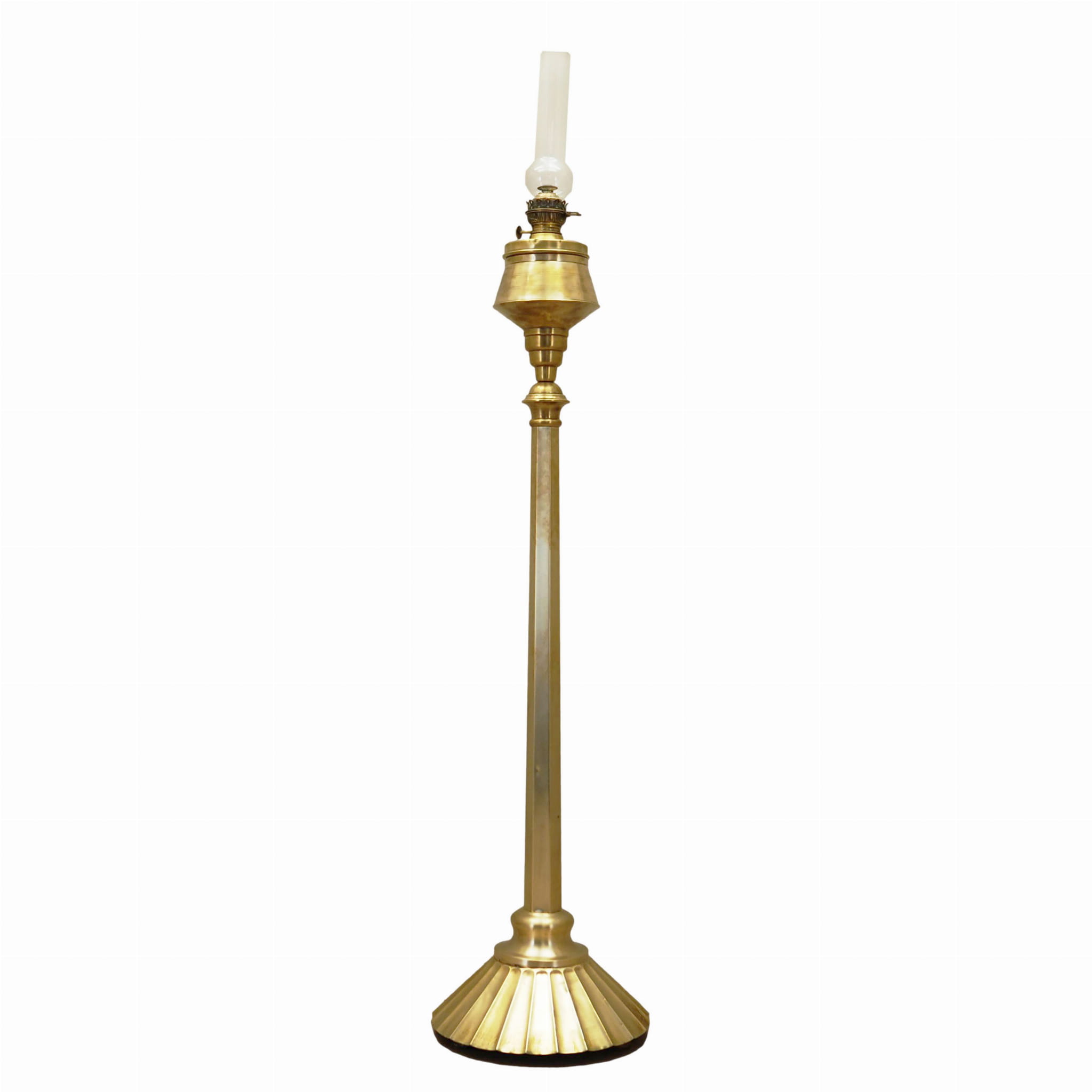 Lampada da terra vintage vetro metallo oro anni '20