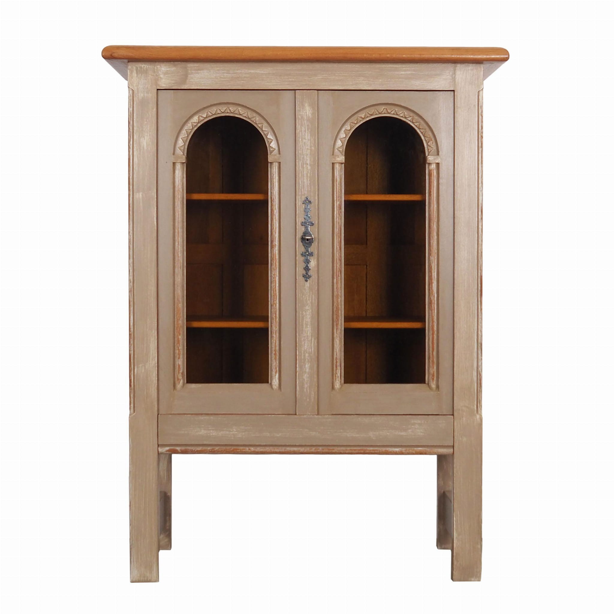Vintage Display Cabinet Wood Grey 1960s 