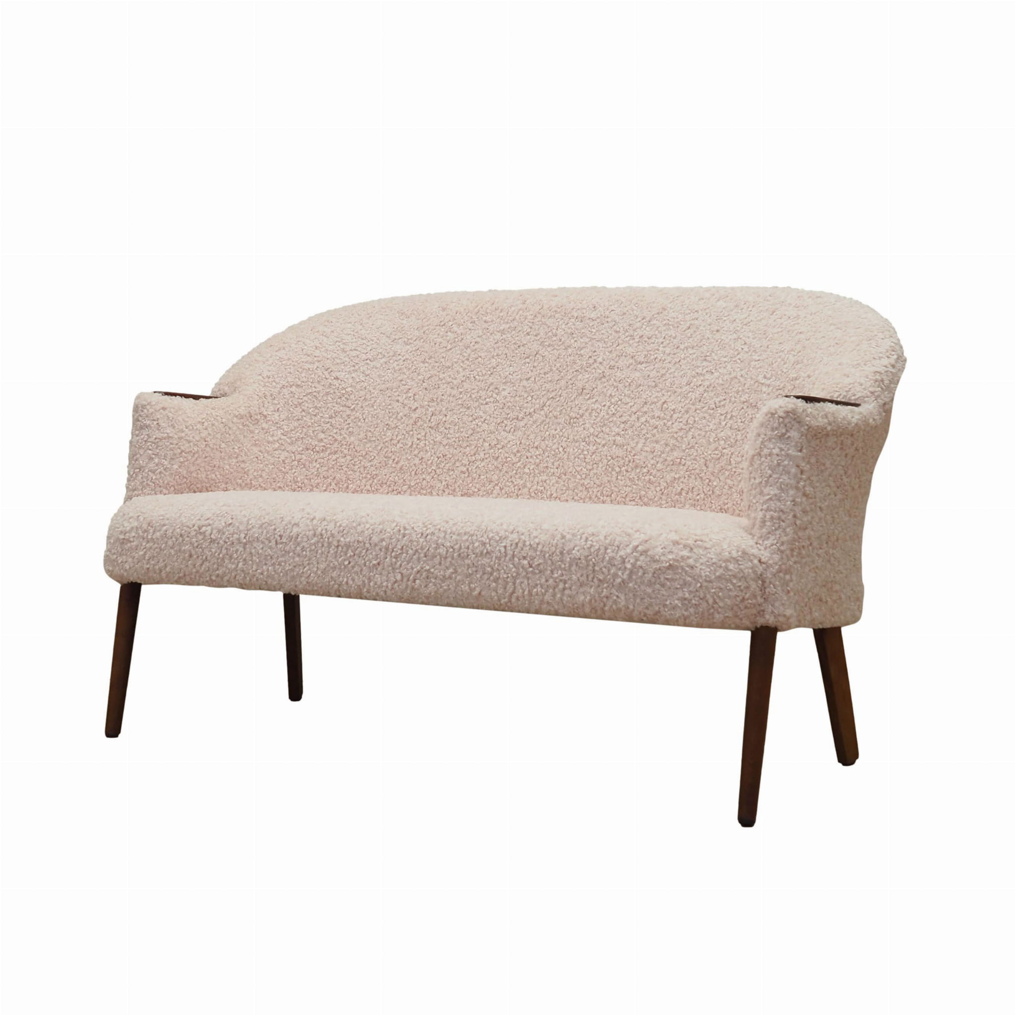 Divano Vintage Tessuto Legno Crema Anni '70
