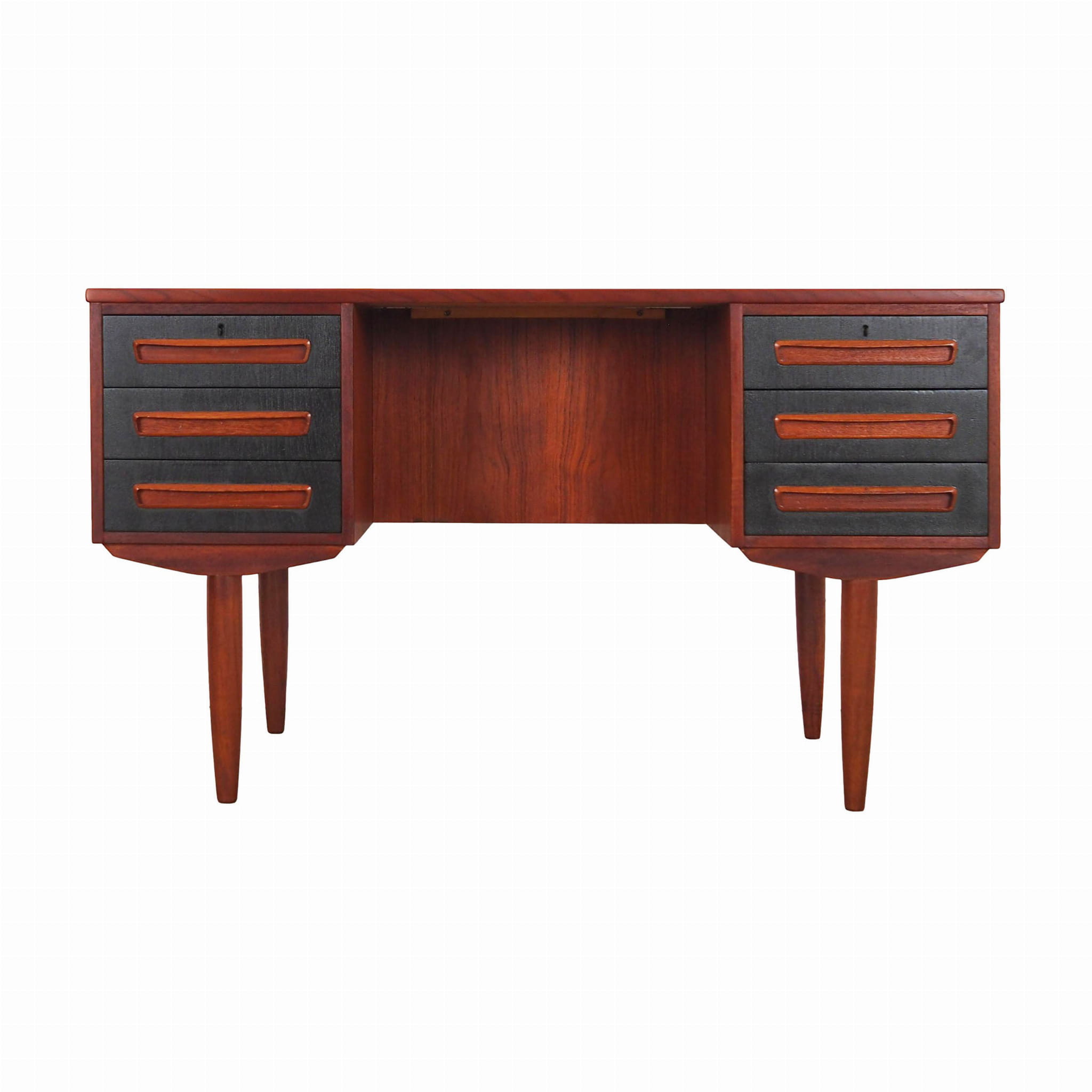 Scrivania vintage in teak marrone anni '70