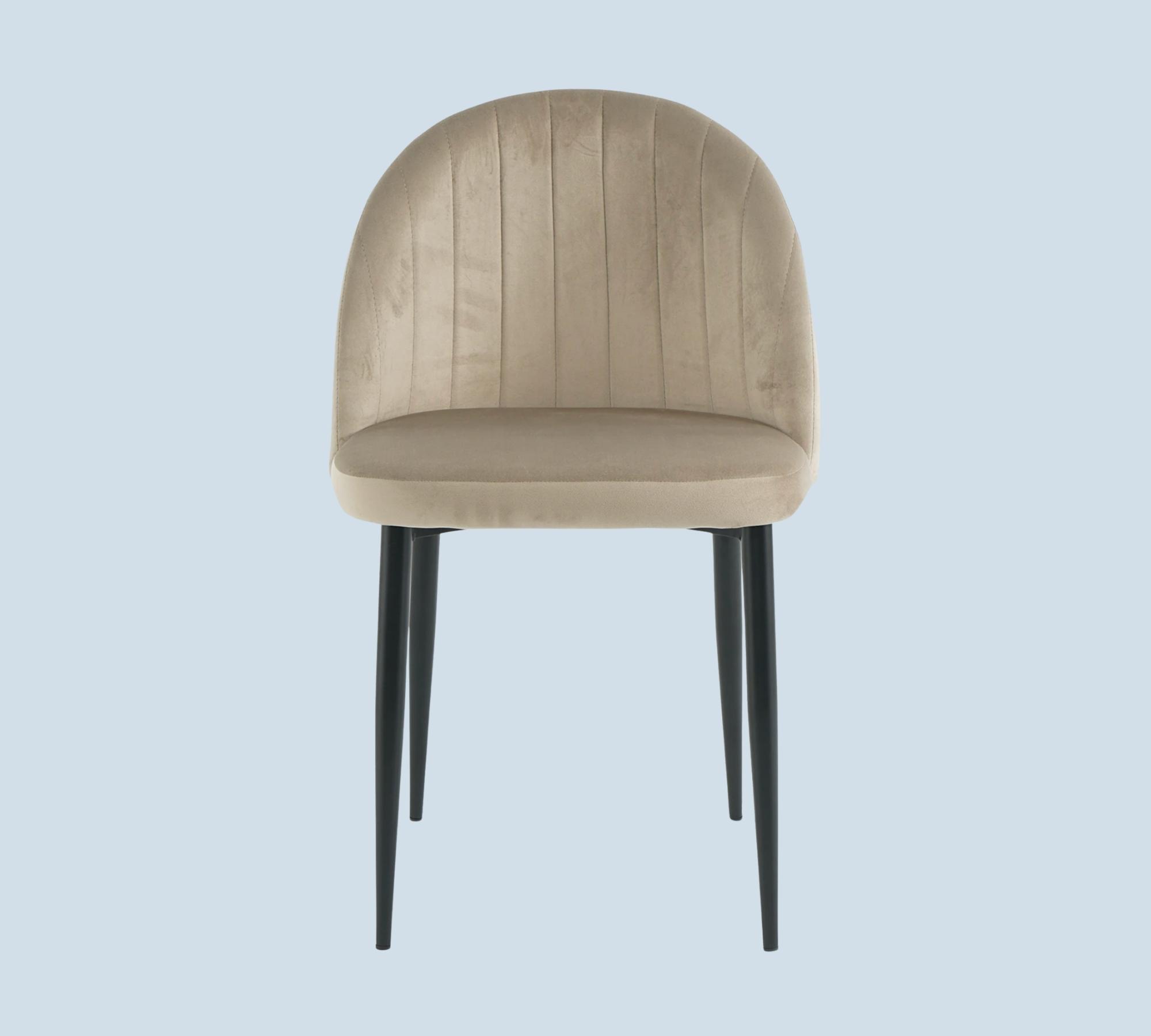 2 x Sedia da pranzo velluto beige